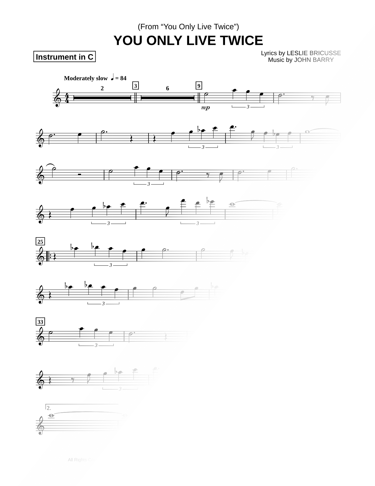 You Only Live Twice - C Instrument