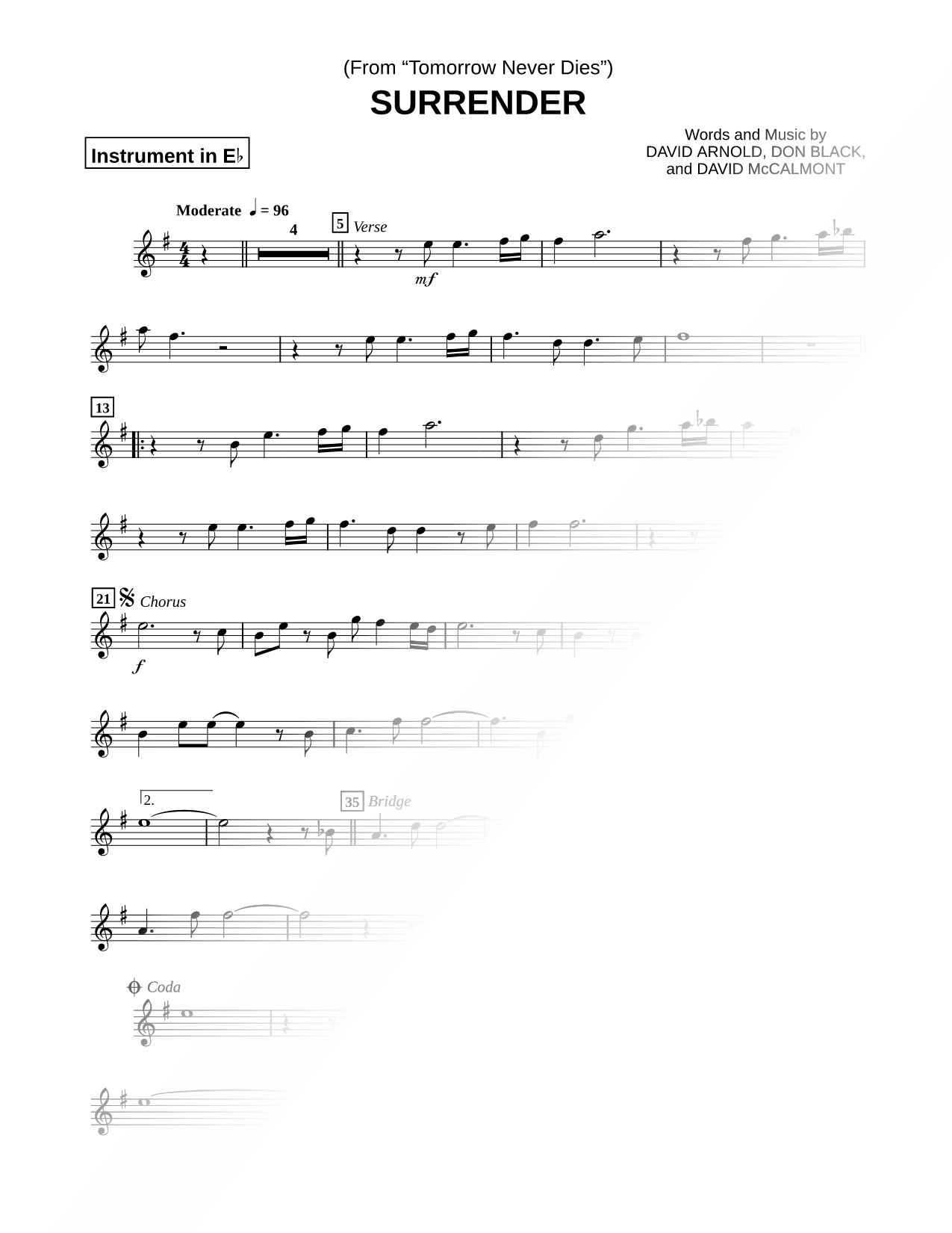 Surrender - Eb Instrument