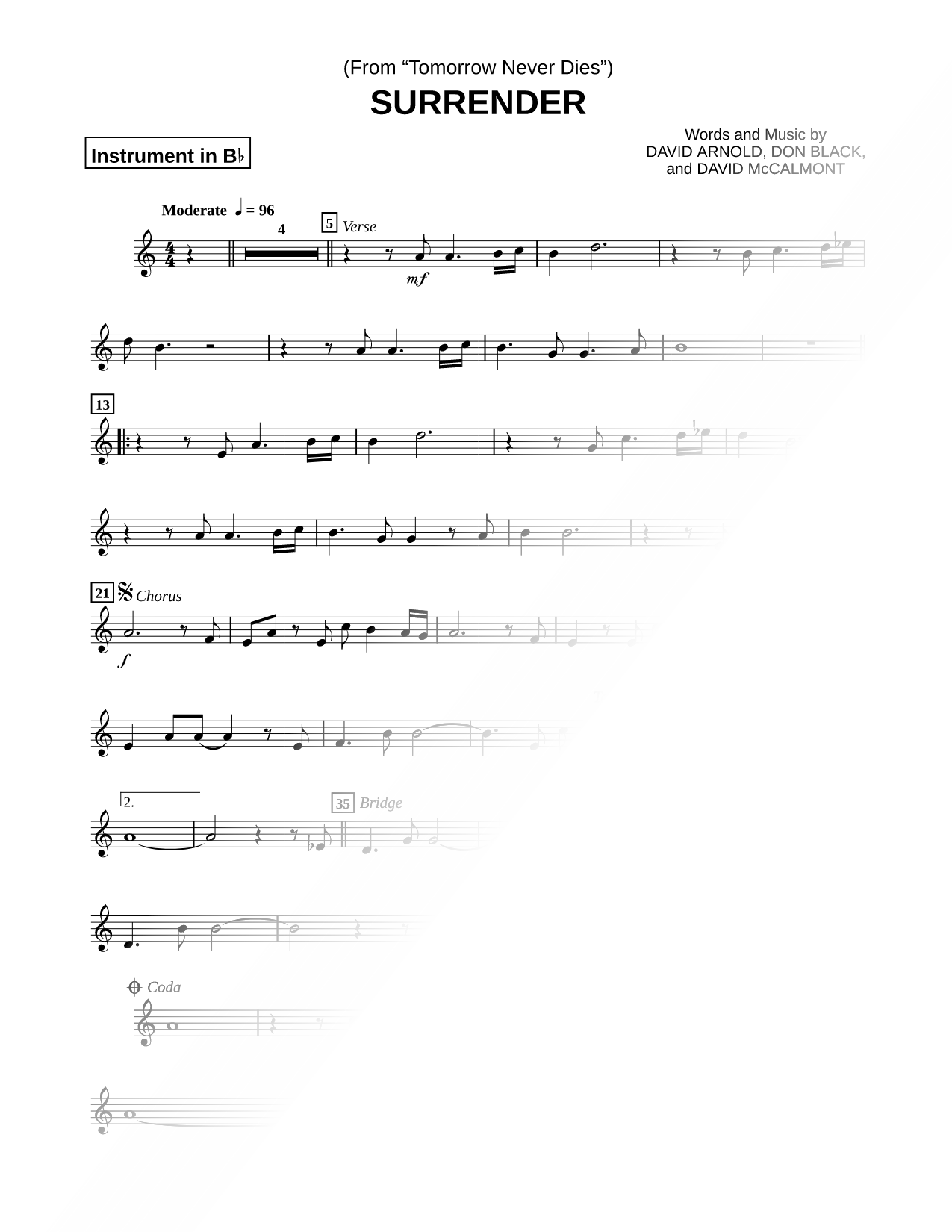 Surrender - Bb Instrument