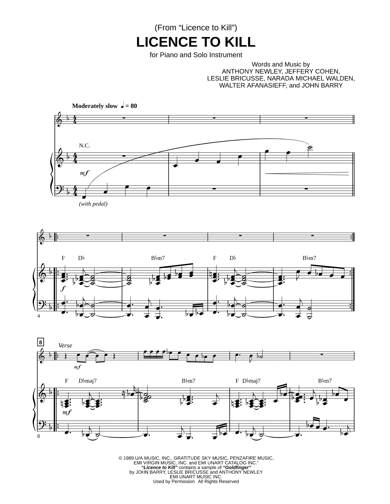 License to Kill - Piano Accompaniment