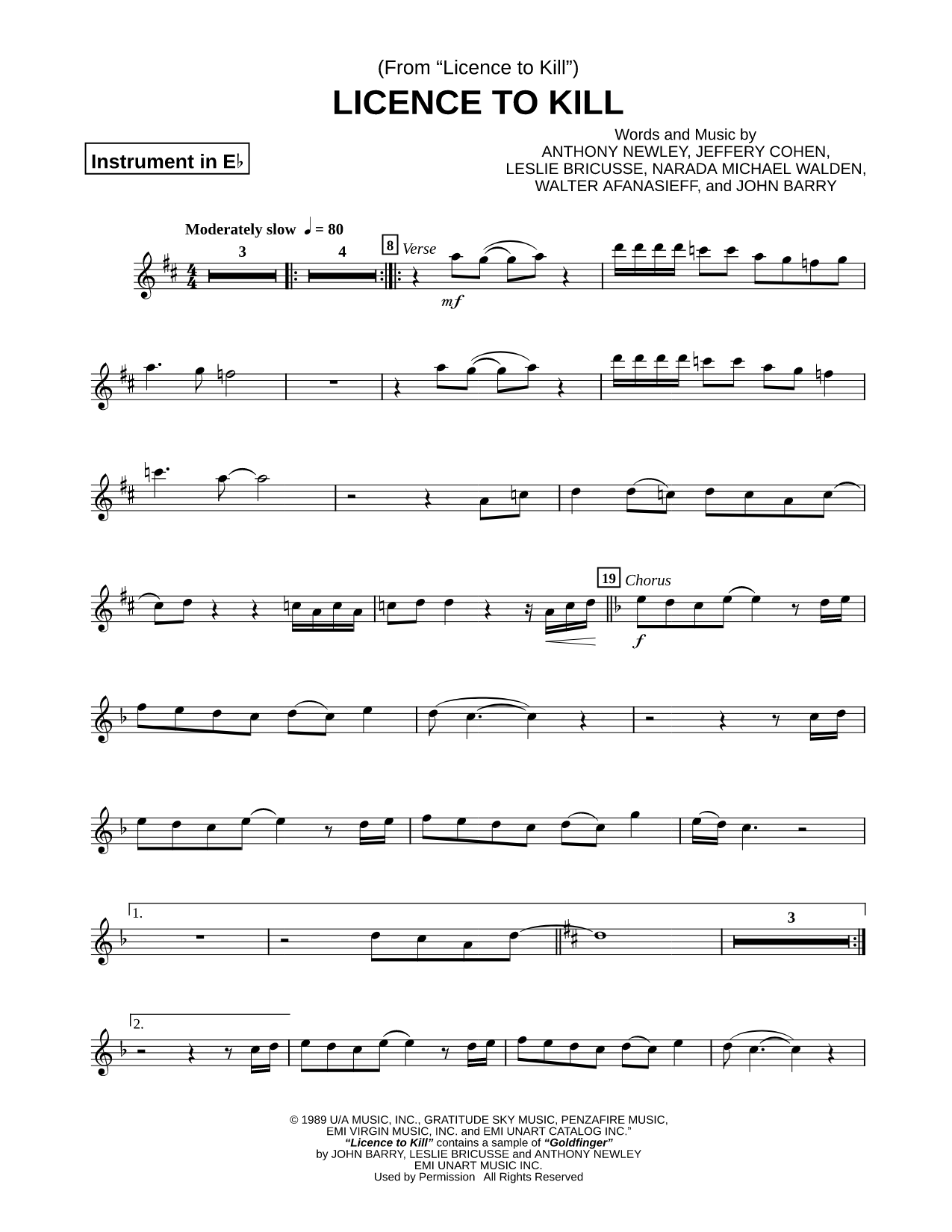 License to Kill - Eb Instrument