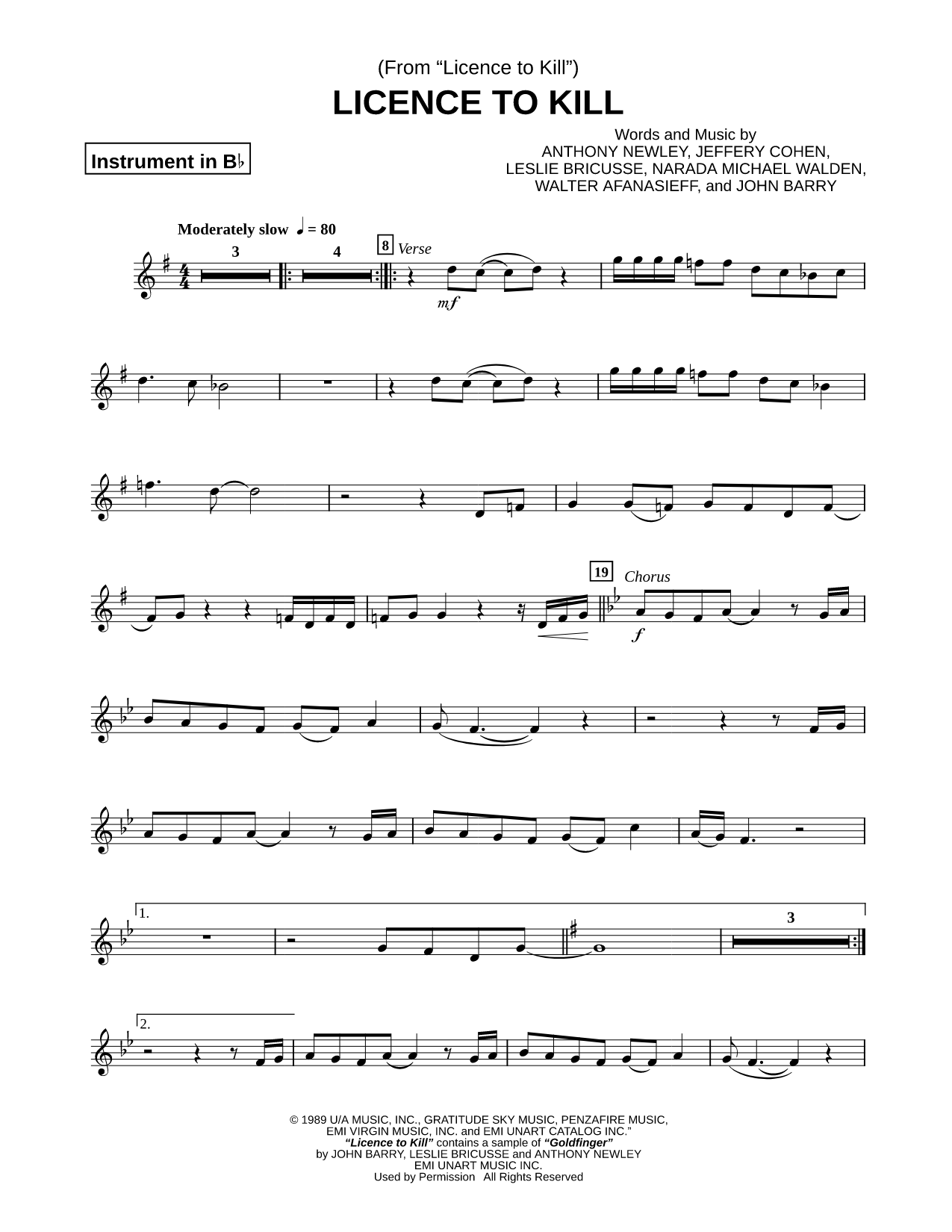 License to Kill - Bb Instrument