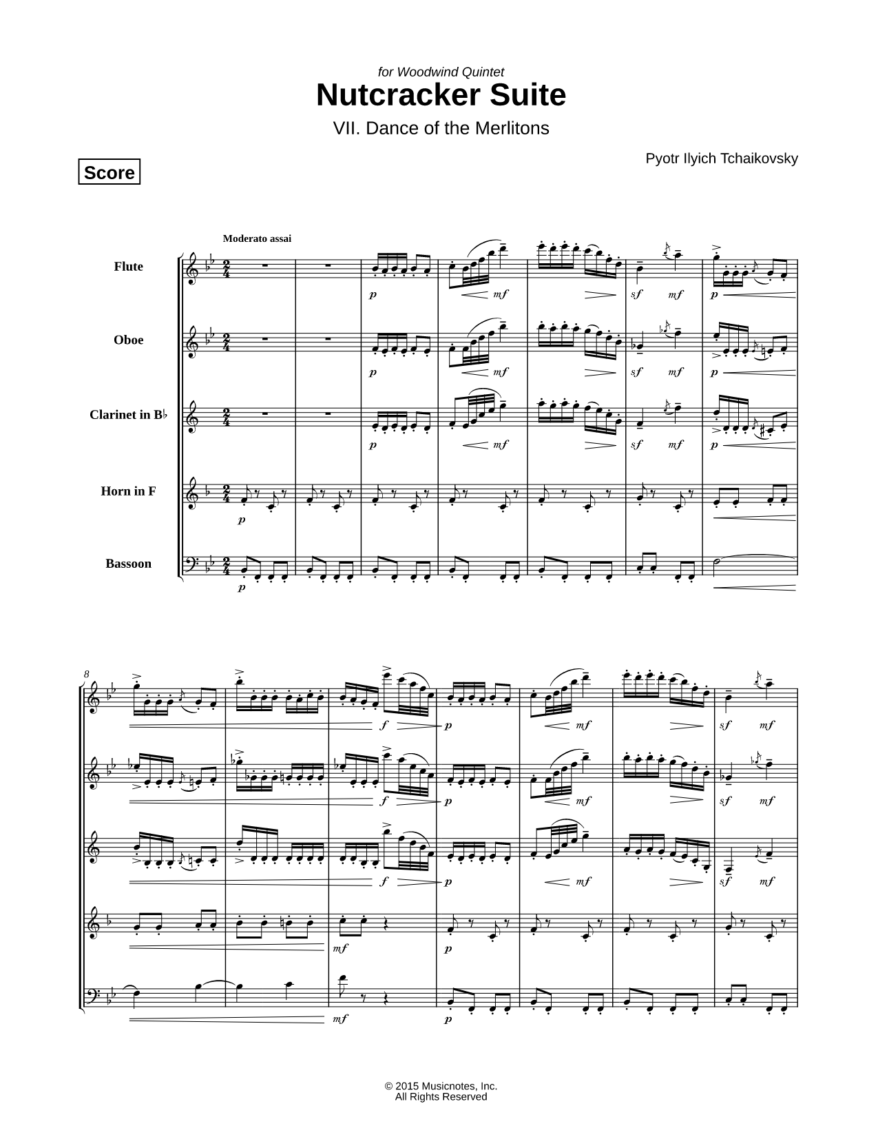 The Nutcracker Suite for Woodwind Quintet: VII. Dance of the Merlitons