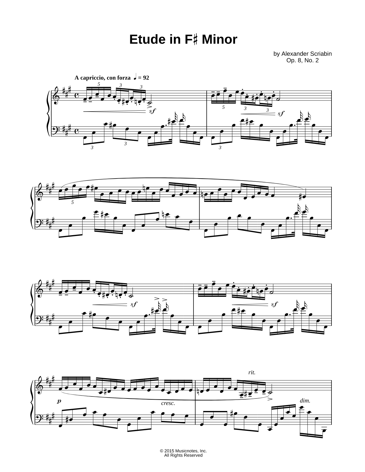 12 Etudes, Op. 8: II. Etude in F# Minor