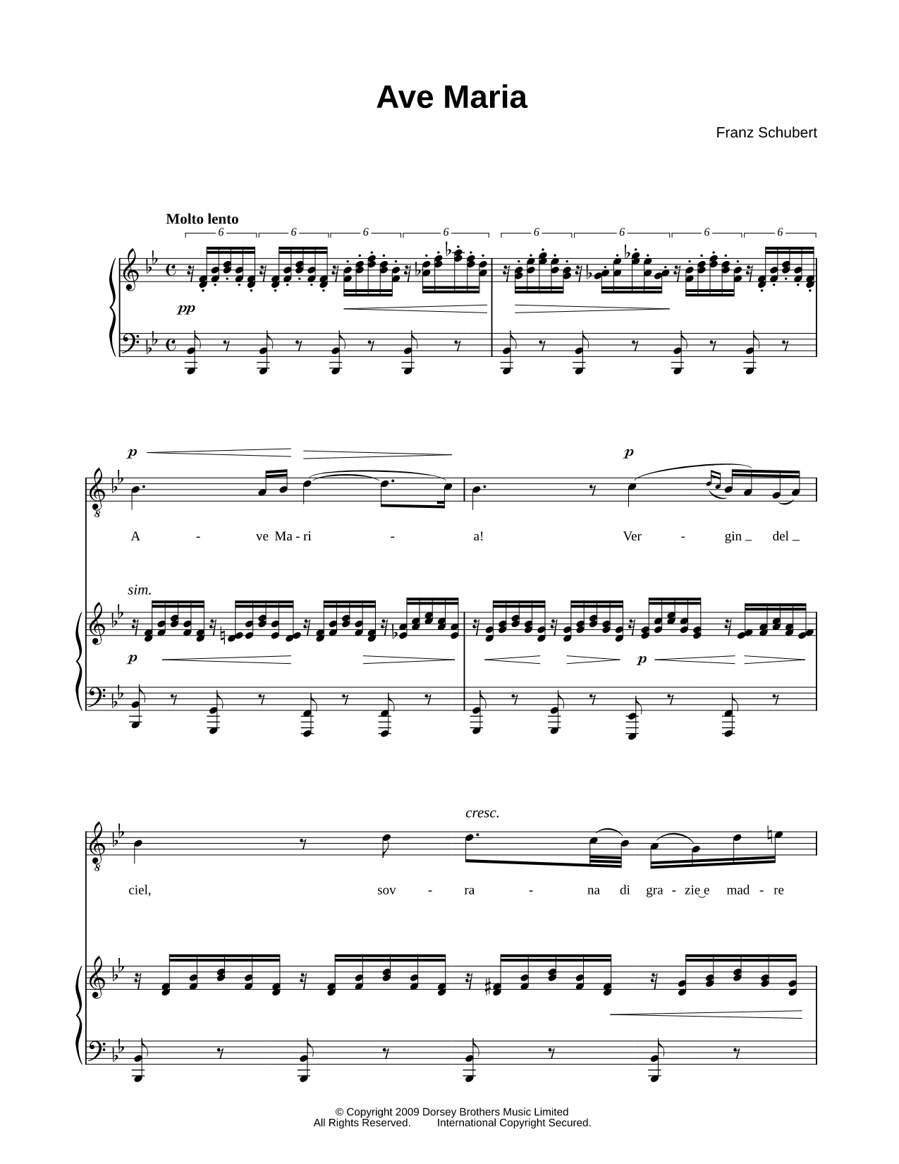 Ave Maria - Opus 52, No. 6 (Italian version)