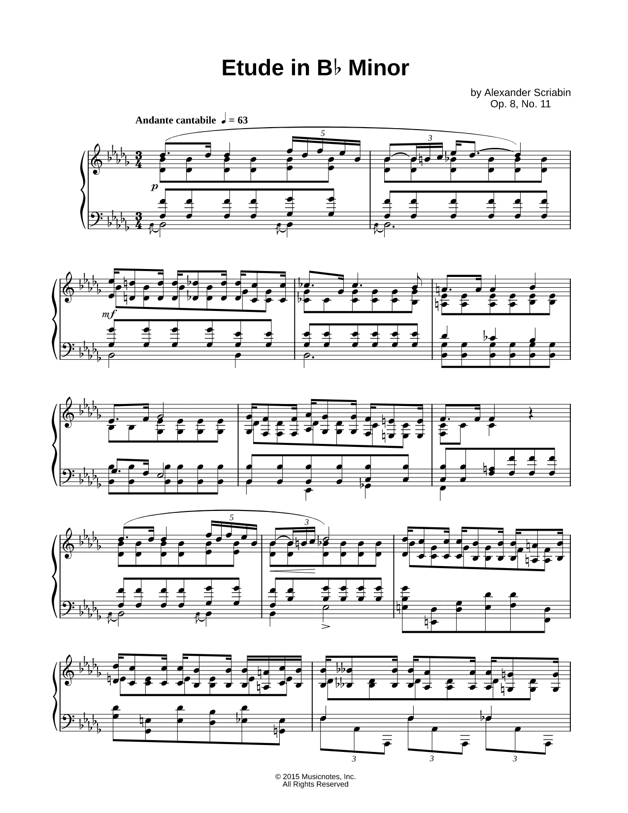 12 Etudes, Op. 8: XI. Etude in Bb Minor
