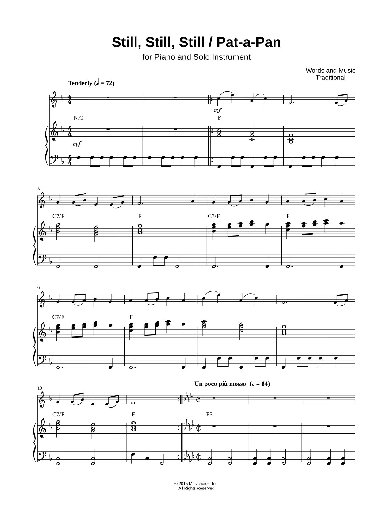 Still, Still, Still / Pat-a-Pan - Piano Accompaniment