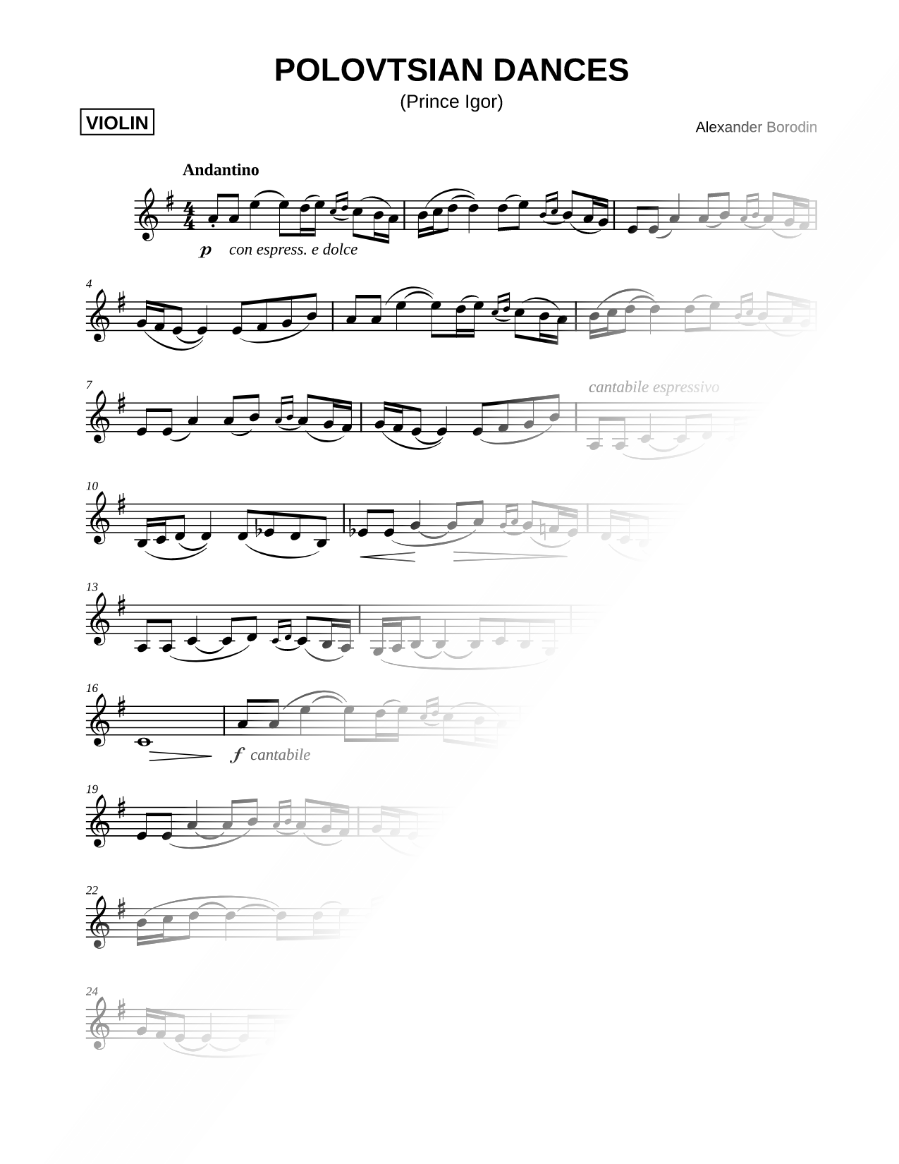 Dance of the Polovtsian Maidens, No. 17b [Main Theme]
