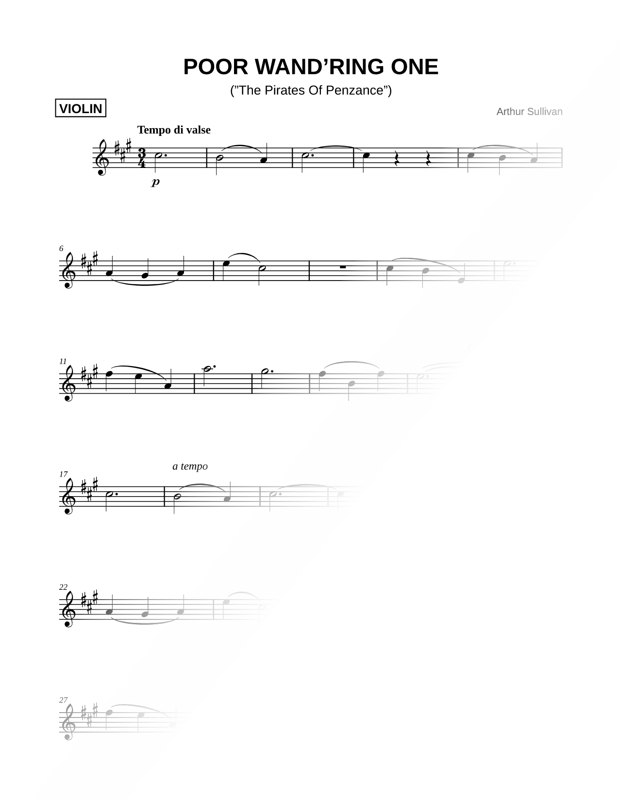 Poor Wandering One [Main Theme]