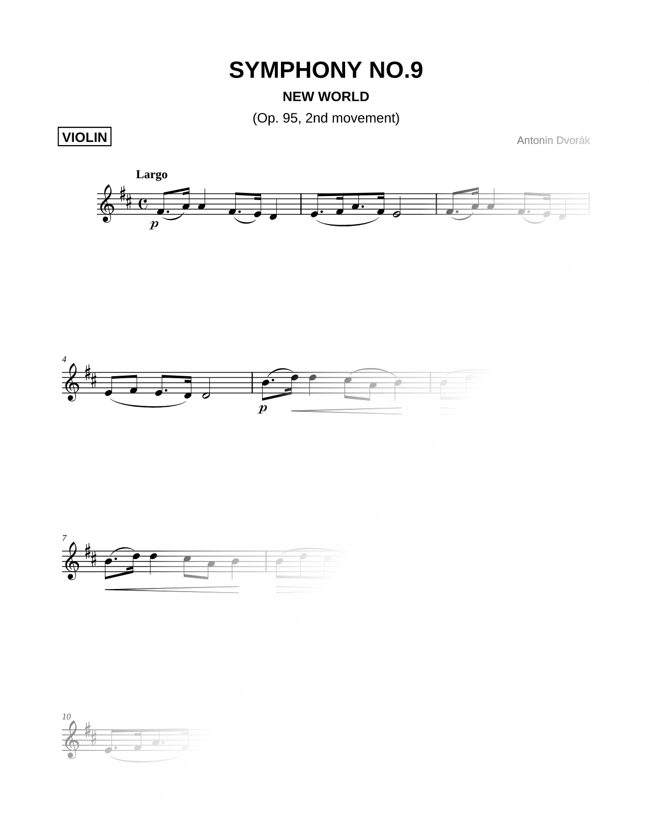 Symphony No. 9 in E Minor ("From the New World"), Op. 95 - II. Largo [Main Theme]