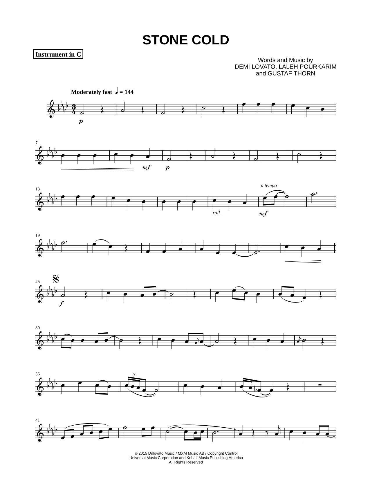 Stone Cold - C Instrument