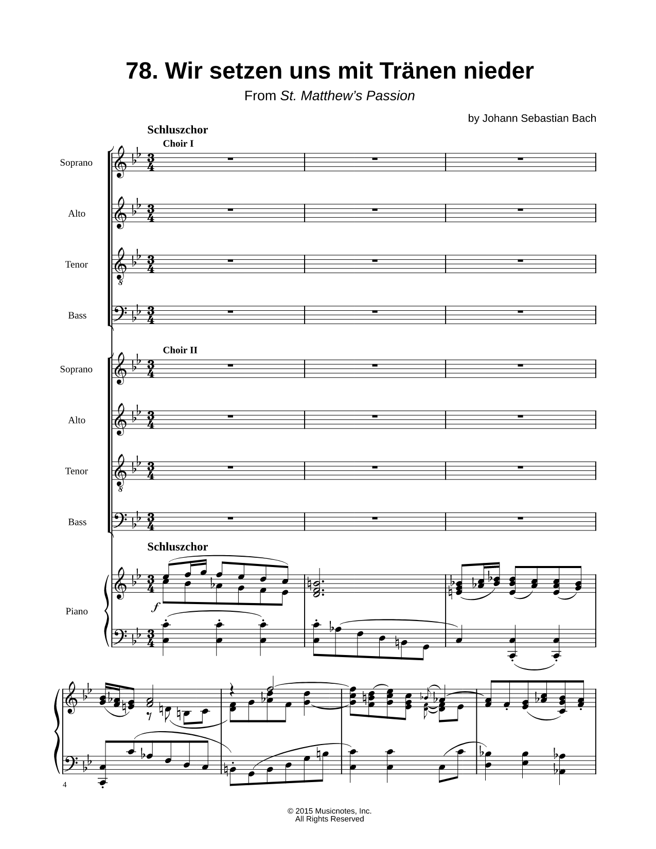 St. Matthew Passion: 78. Wir setzen uns mit Tränen nieder
