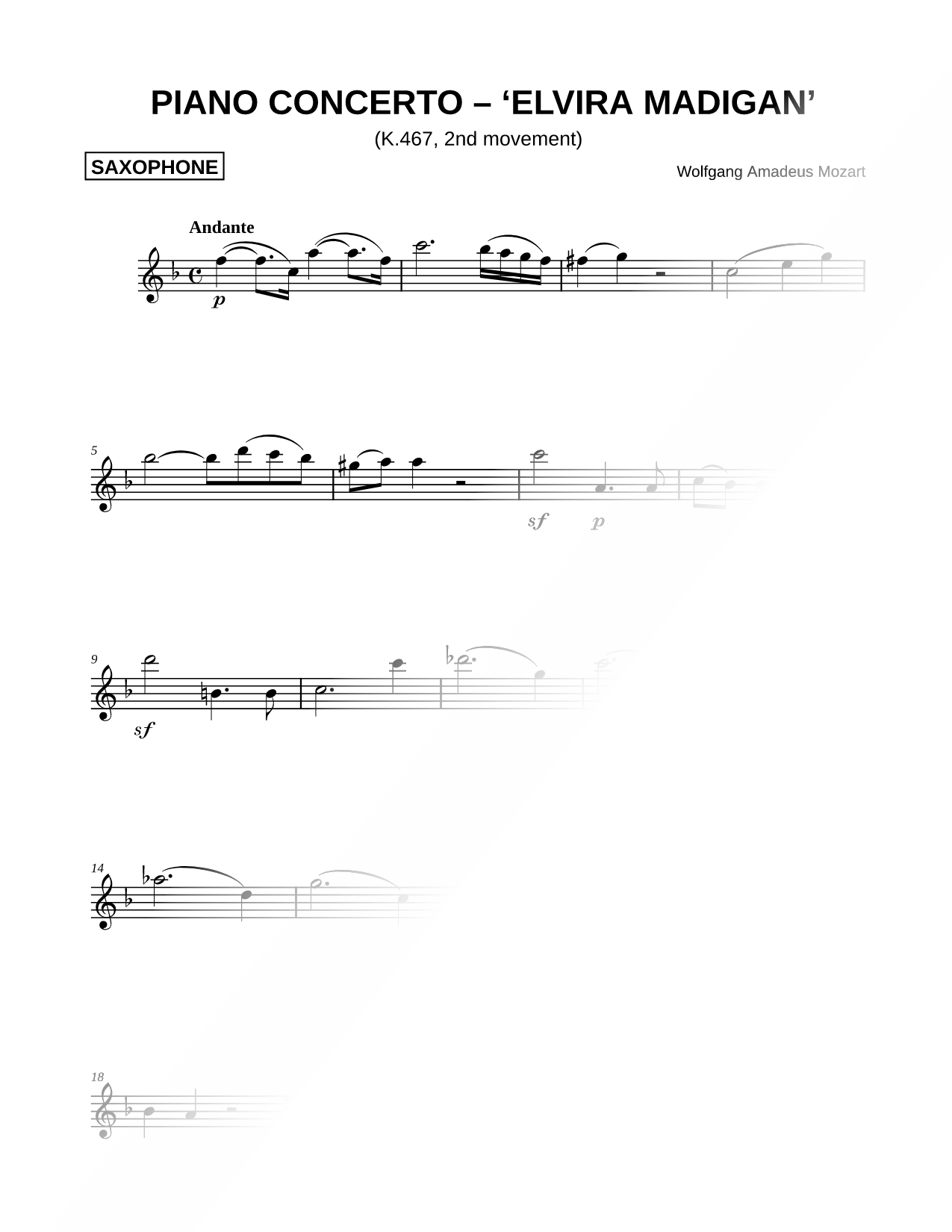 Piano Concerto No. 21 in C Major, K. 467: II. Andante (Elvira Madigan Theme)