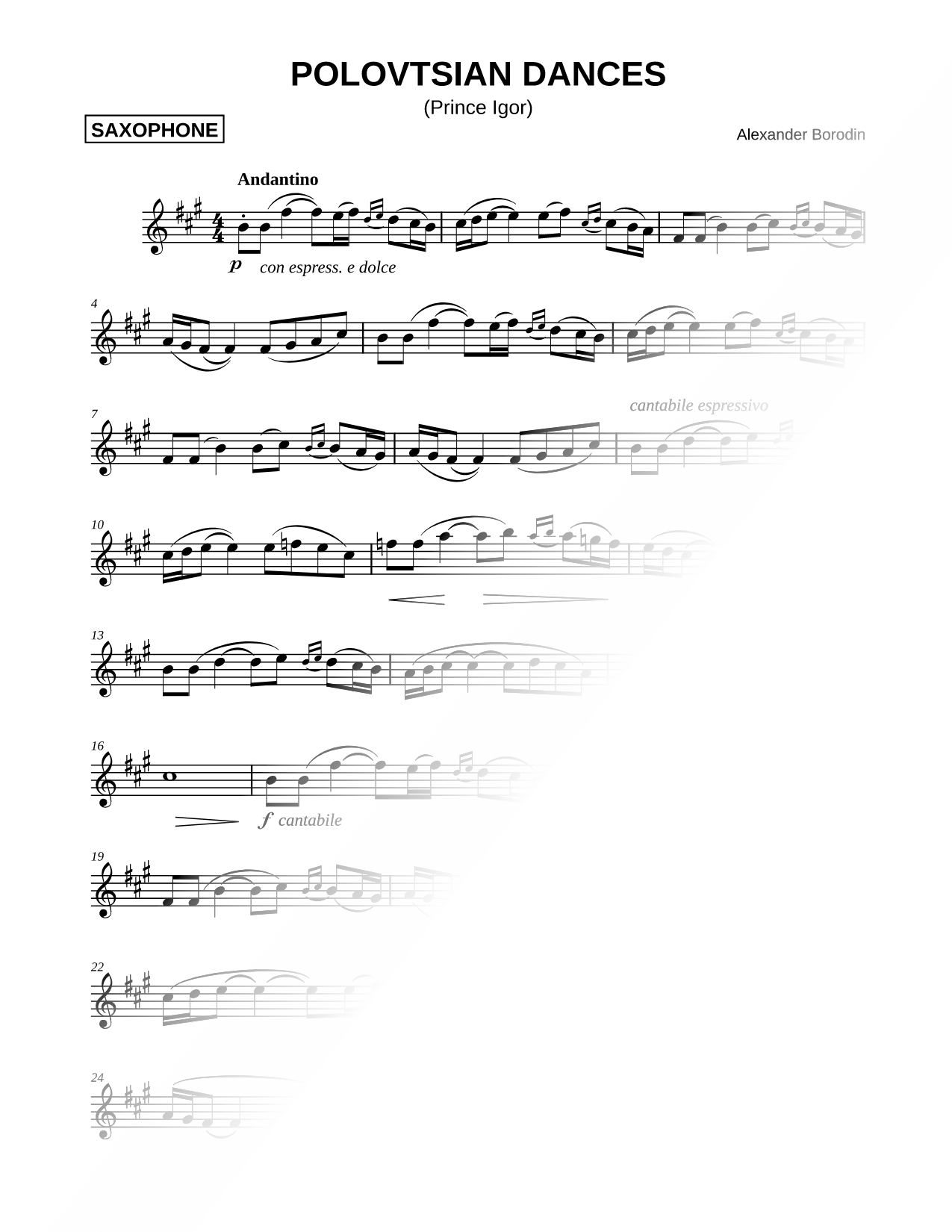Dance of the Polovtsian Maidens, No. 17b [Main Theme]
