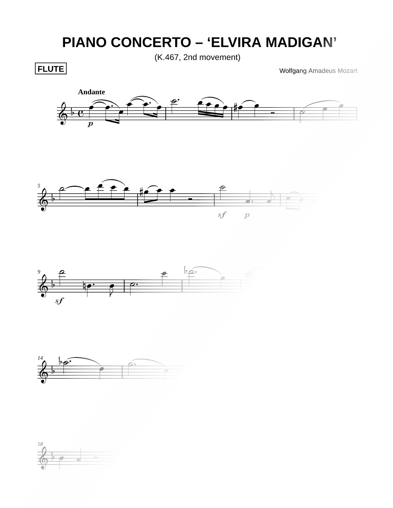 Piano Concerto No. 21 in C Major, K. 467: II. Andante (Elvira Madigan Theme)