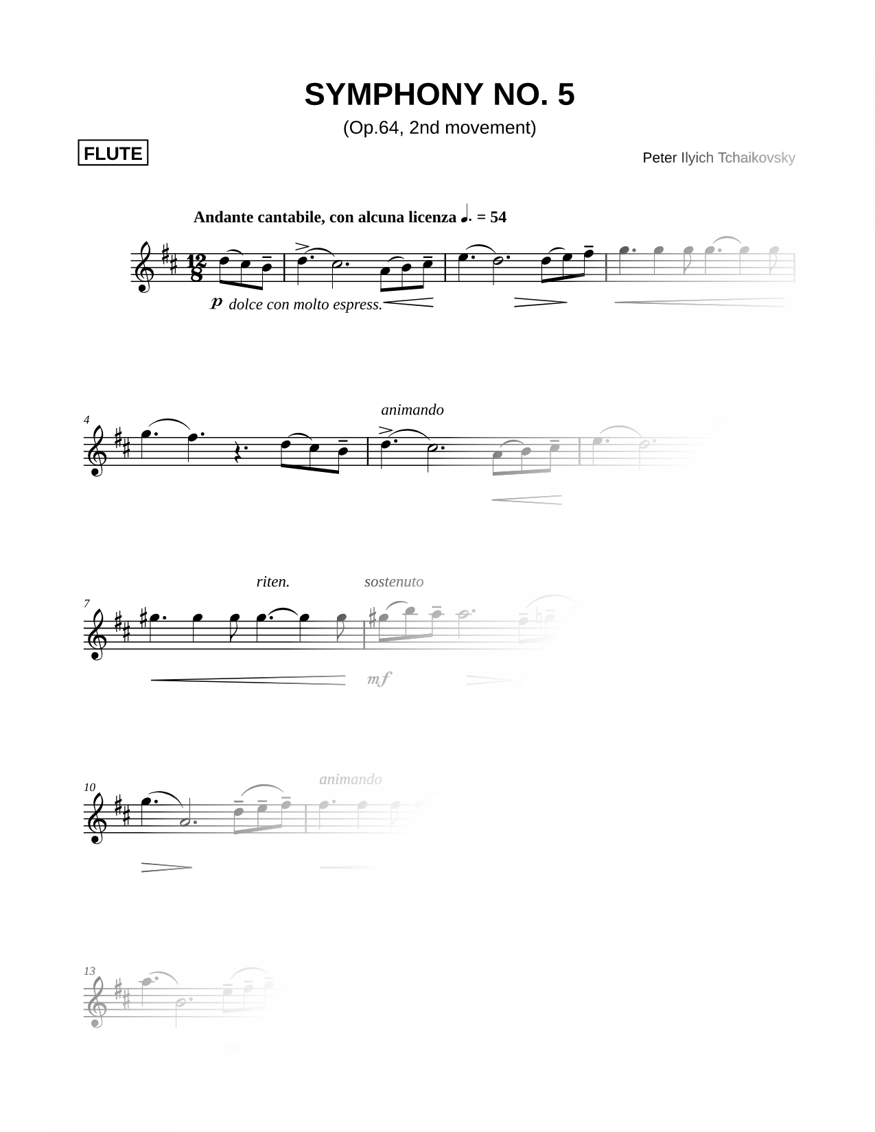 Symphony No. 5, Op. 64 - 2nd Movement [Theme]