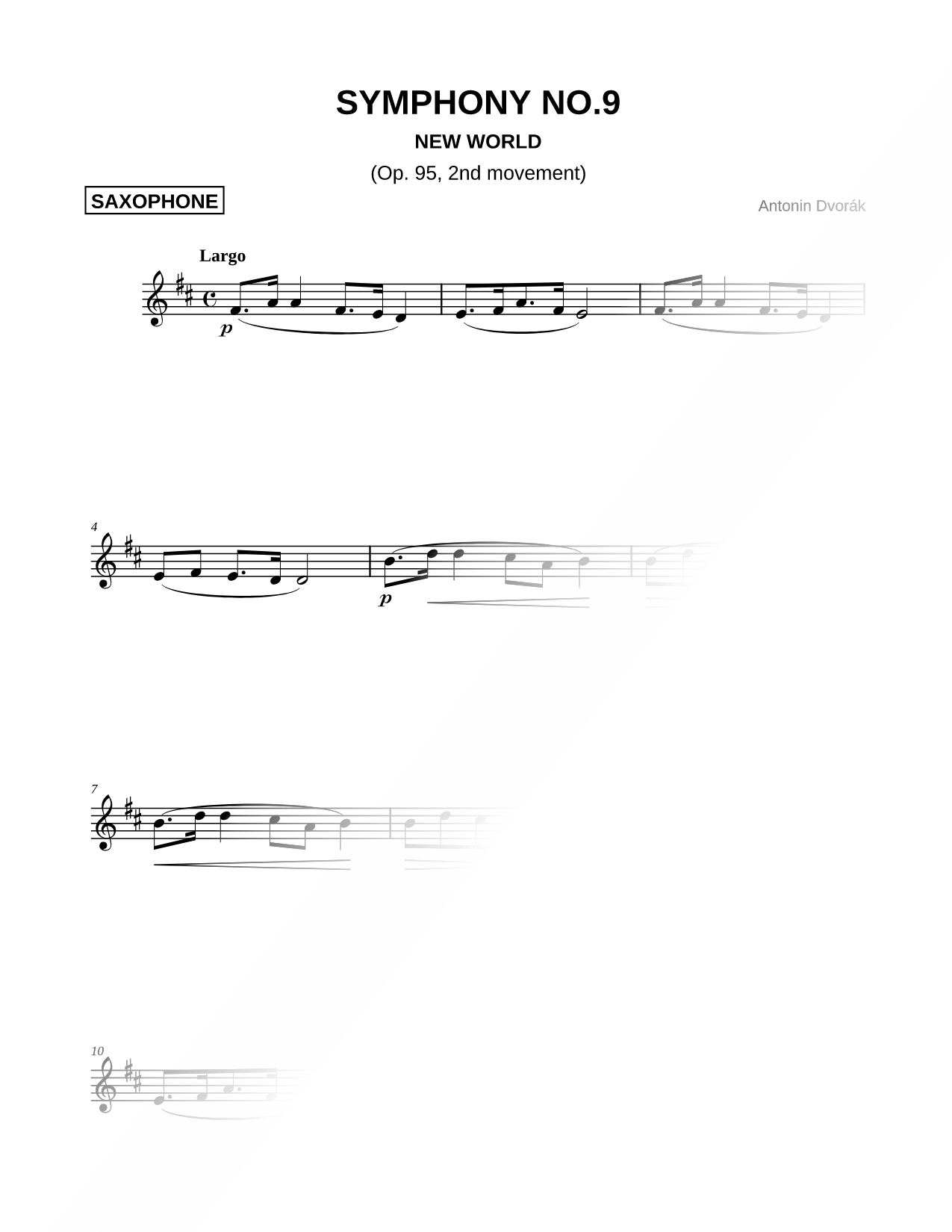 Symphony No. 9 in E Minor ("From the New World"), Op. 95 - II. Largo [Main Theme]