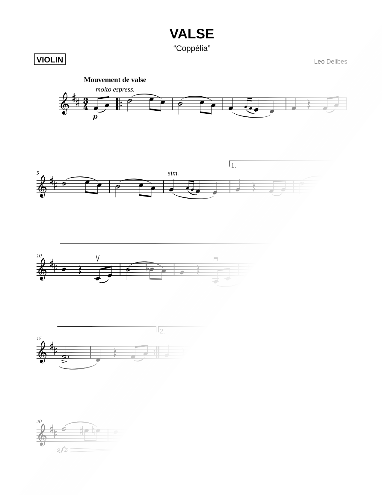 Valse from Coppélia [Main Theme]