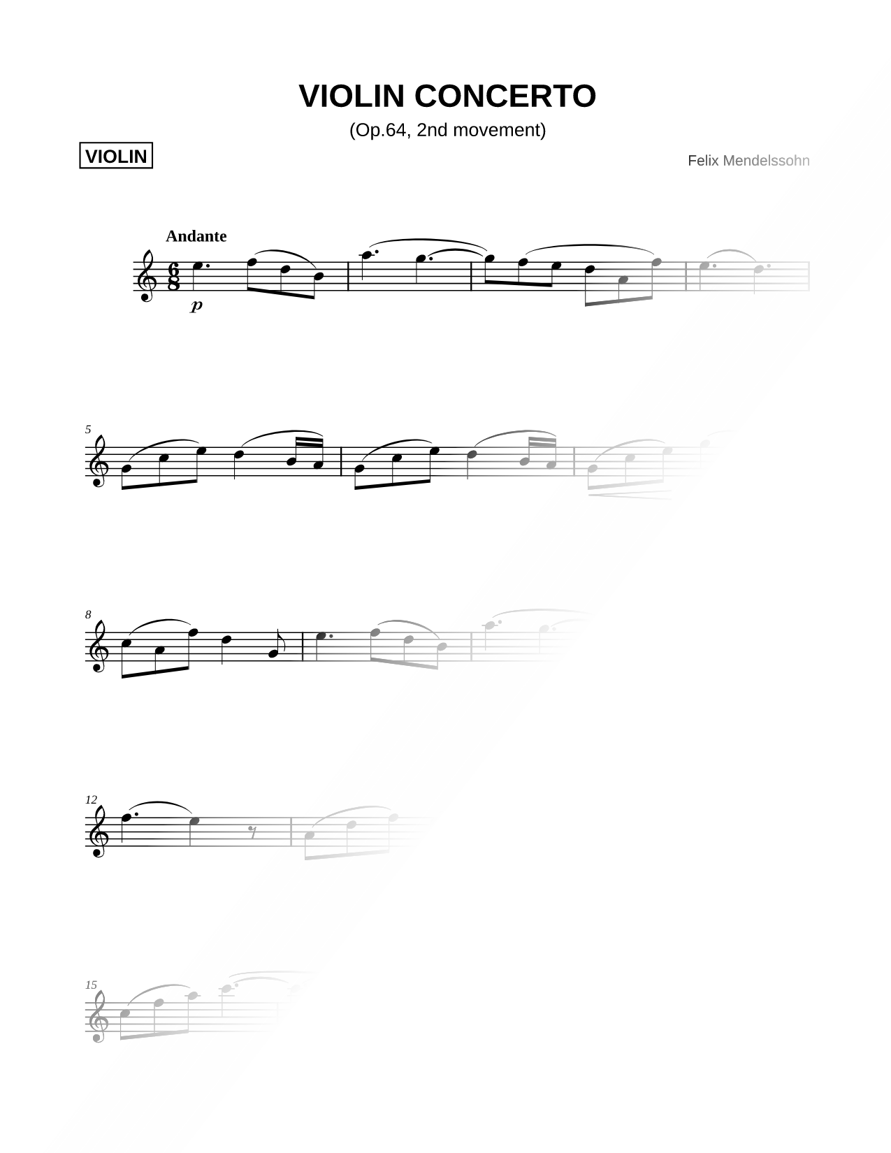 Violin Concerto, Op. 62 - 2nd Movement [Theme]