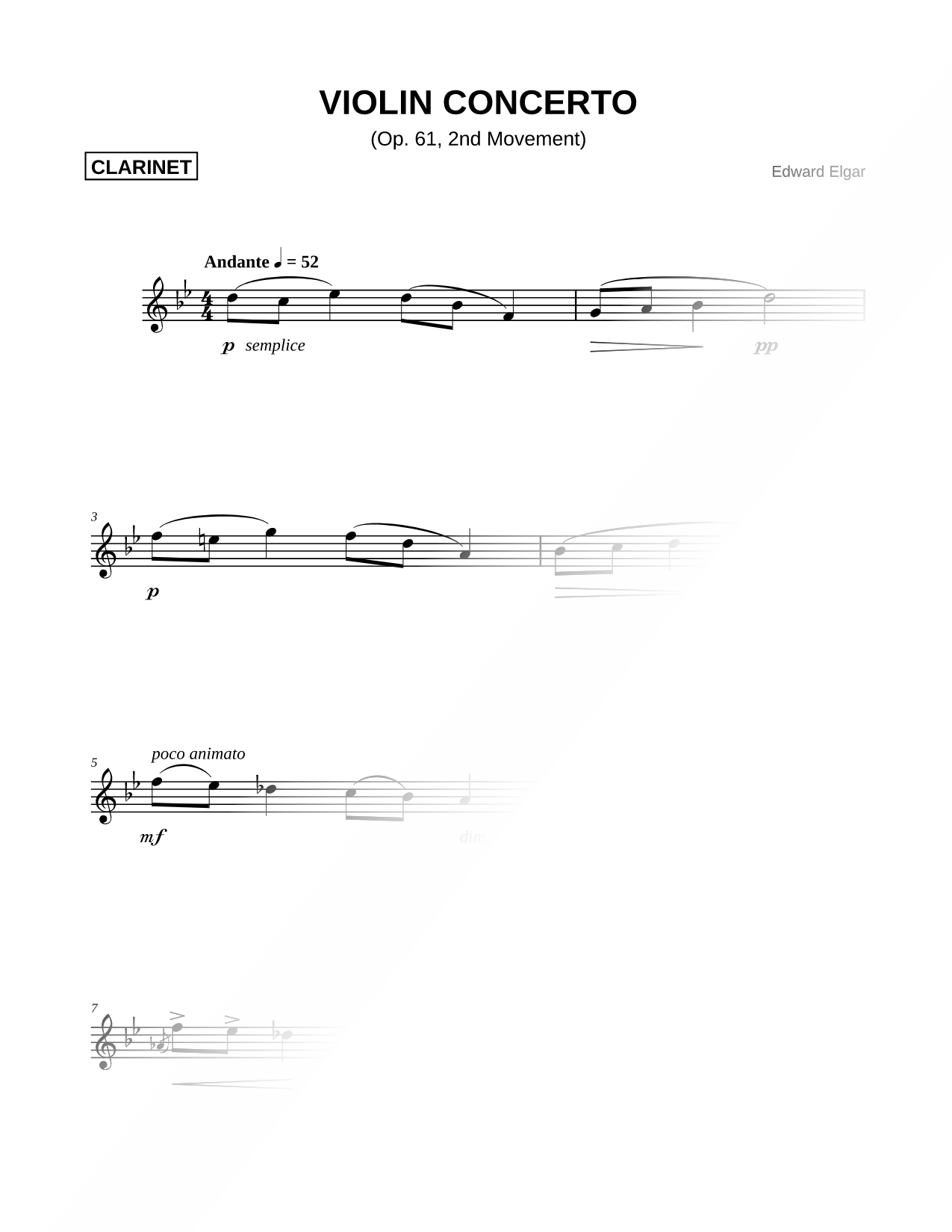 Violin Concerto in B Minor, Op. 61 - 2nd Movement [Main Theme]