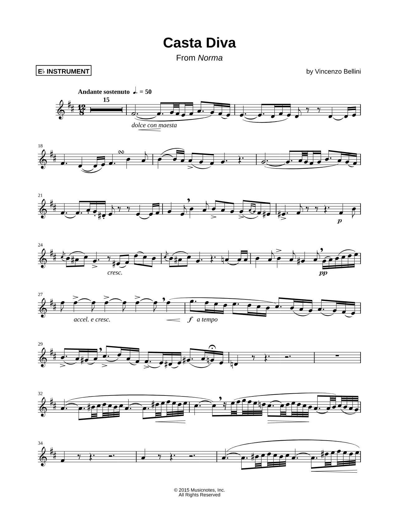 Casta Diva - Eb Instrument