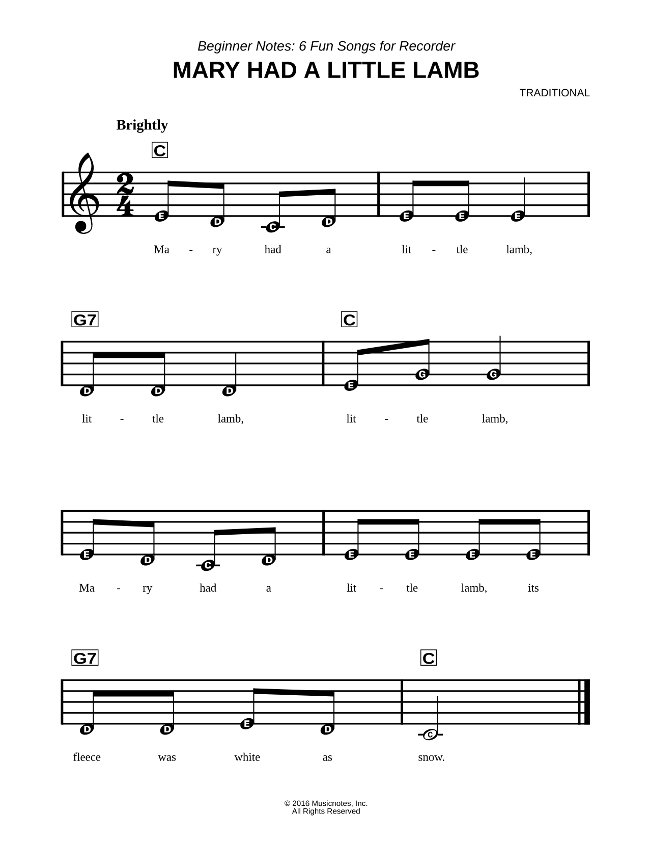Six Fun Songs for Recorder
