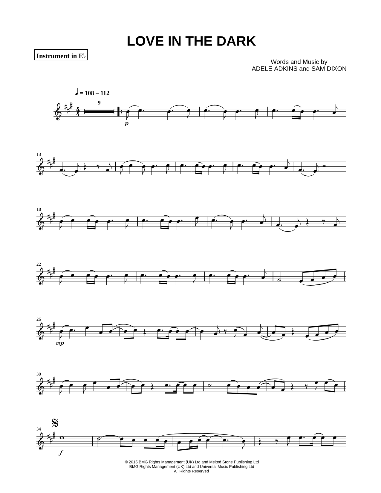 Love in the Dark - Eb Instrument