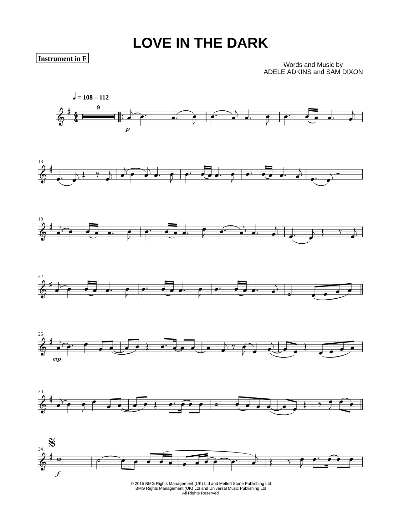 Love in the Dark - F Instrument