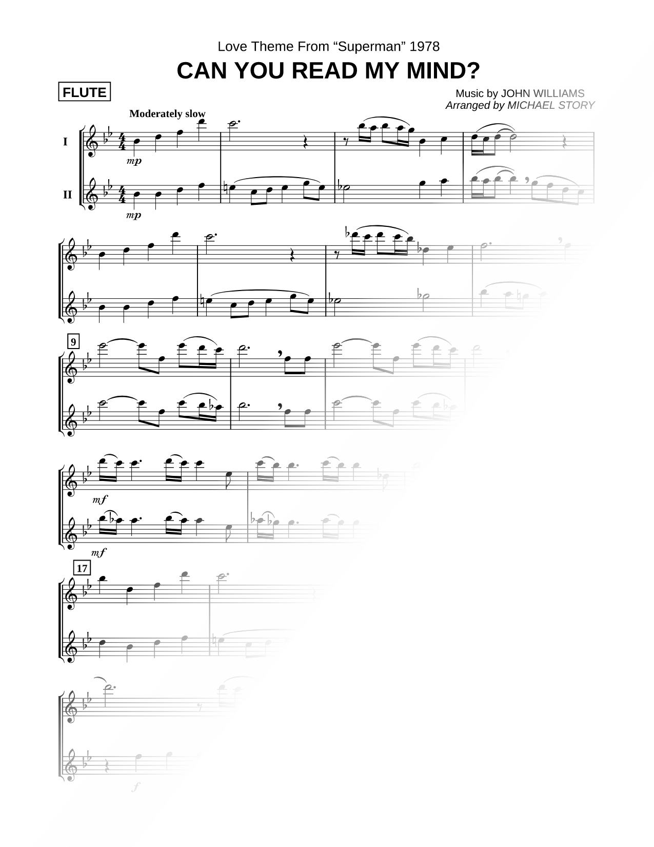 Can You Read My Mind? - Flute Duet