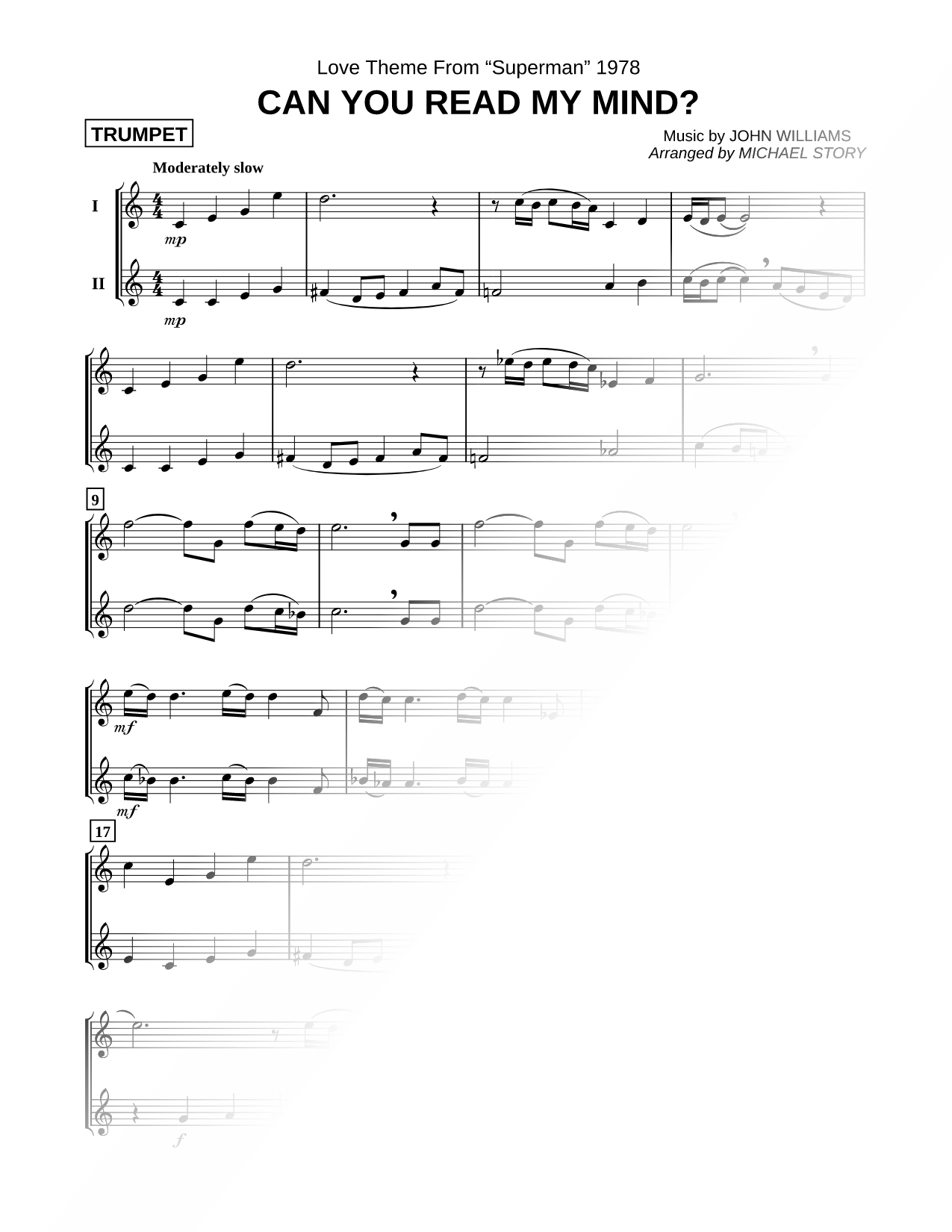 Can You Read My Mind? - Trumpet Duet
