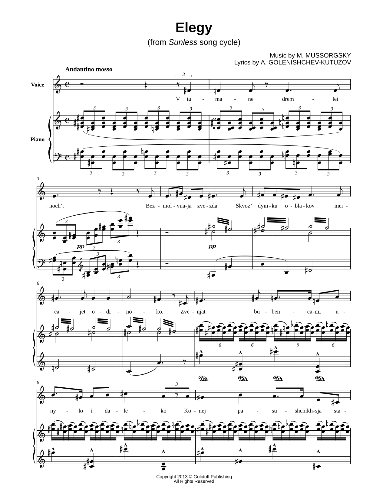 Elegy (from Sunless song cycle)