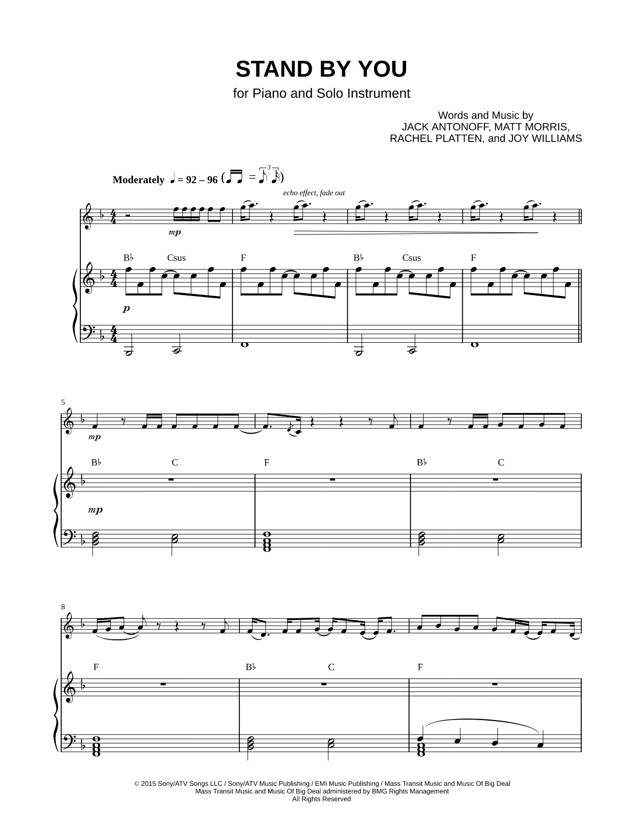 Stand by You - Piano Accompaniment