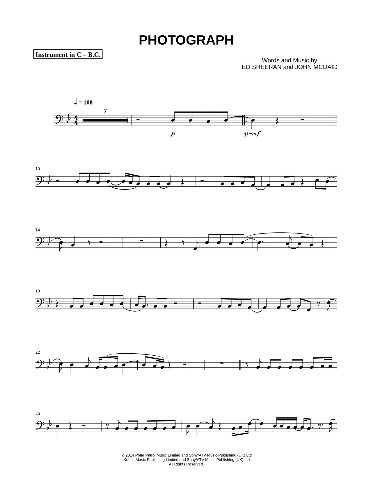 Photograph - Bass Clef Instrument