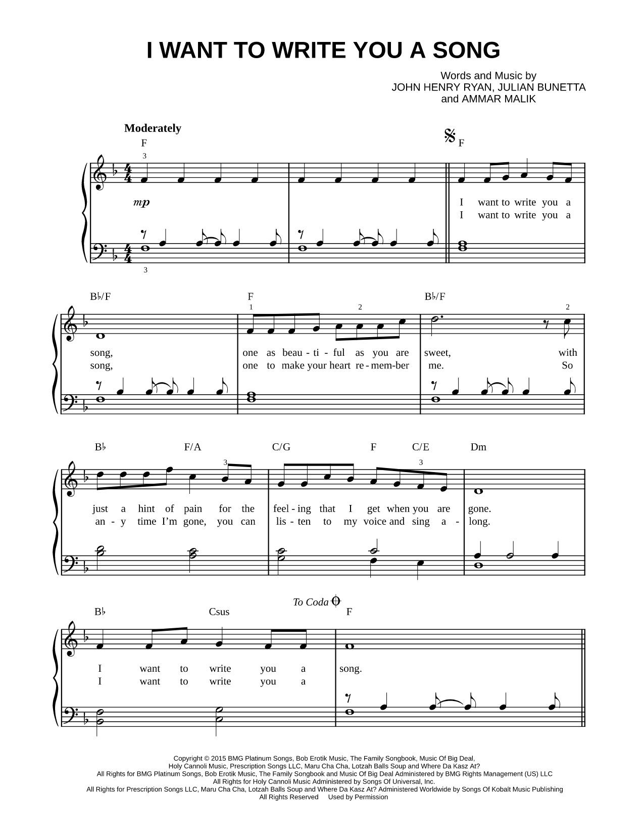 I Want to Write You a Song