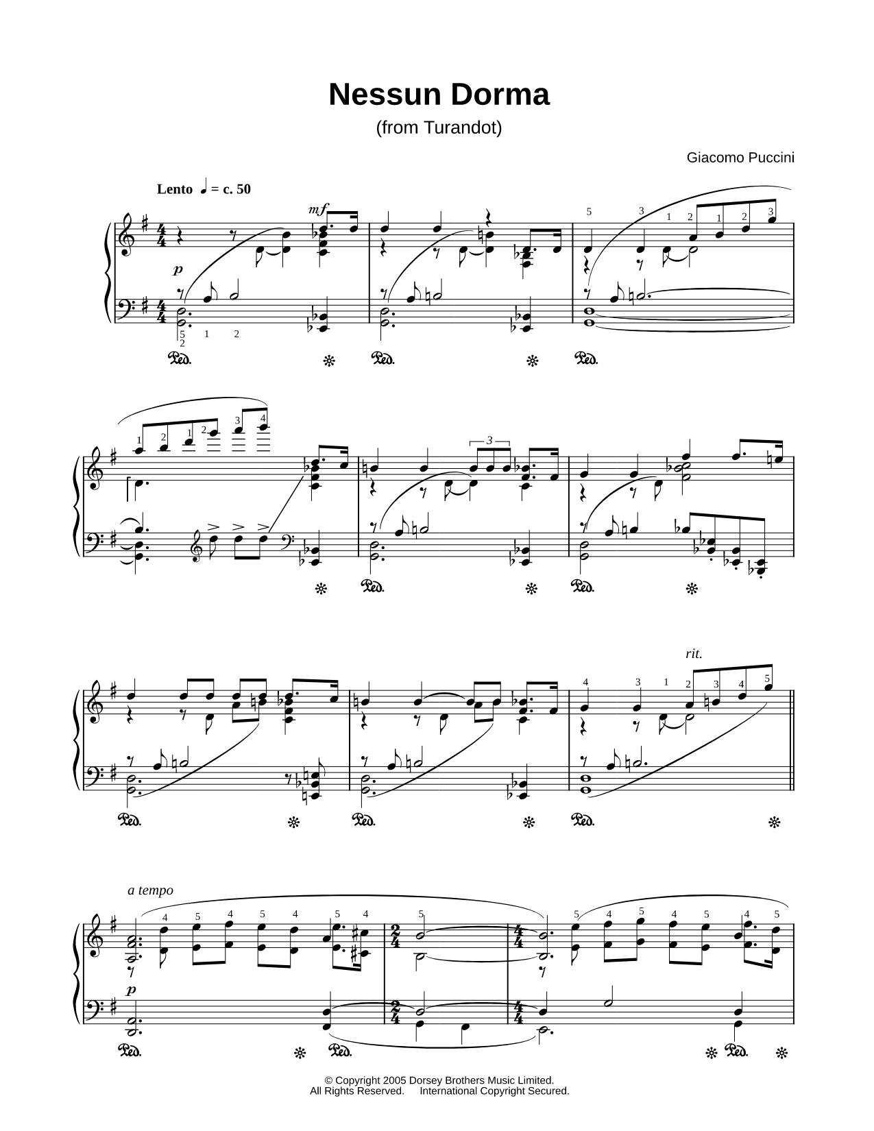 Turandot: Act I - "Nessun dorma"