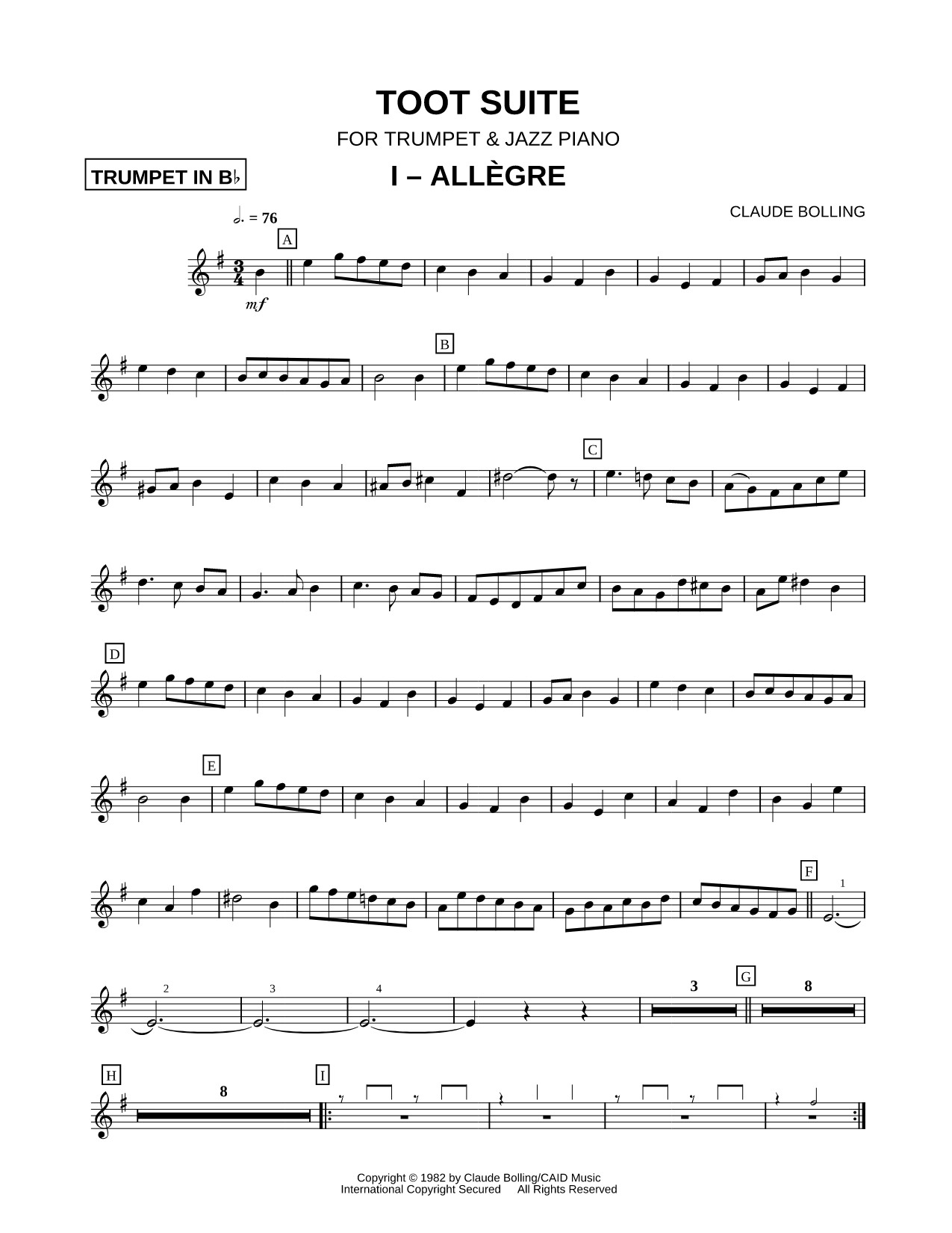 Toot Suite: I. Allègre - Bb Trumpet