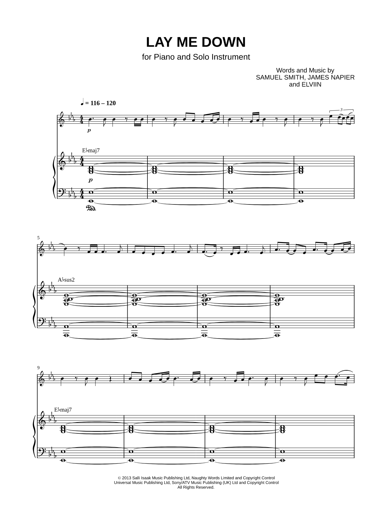 Lay Me Down - Piano Accompaniment