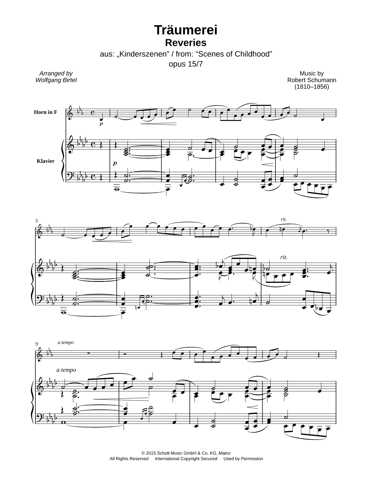 Kinderszenen, Op. 15: VII. Träumerei - French Horn & Piano