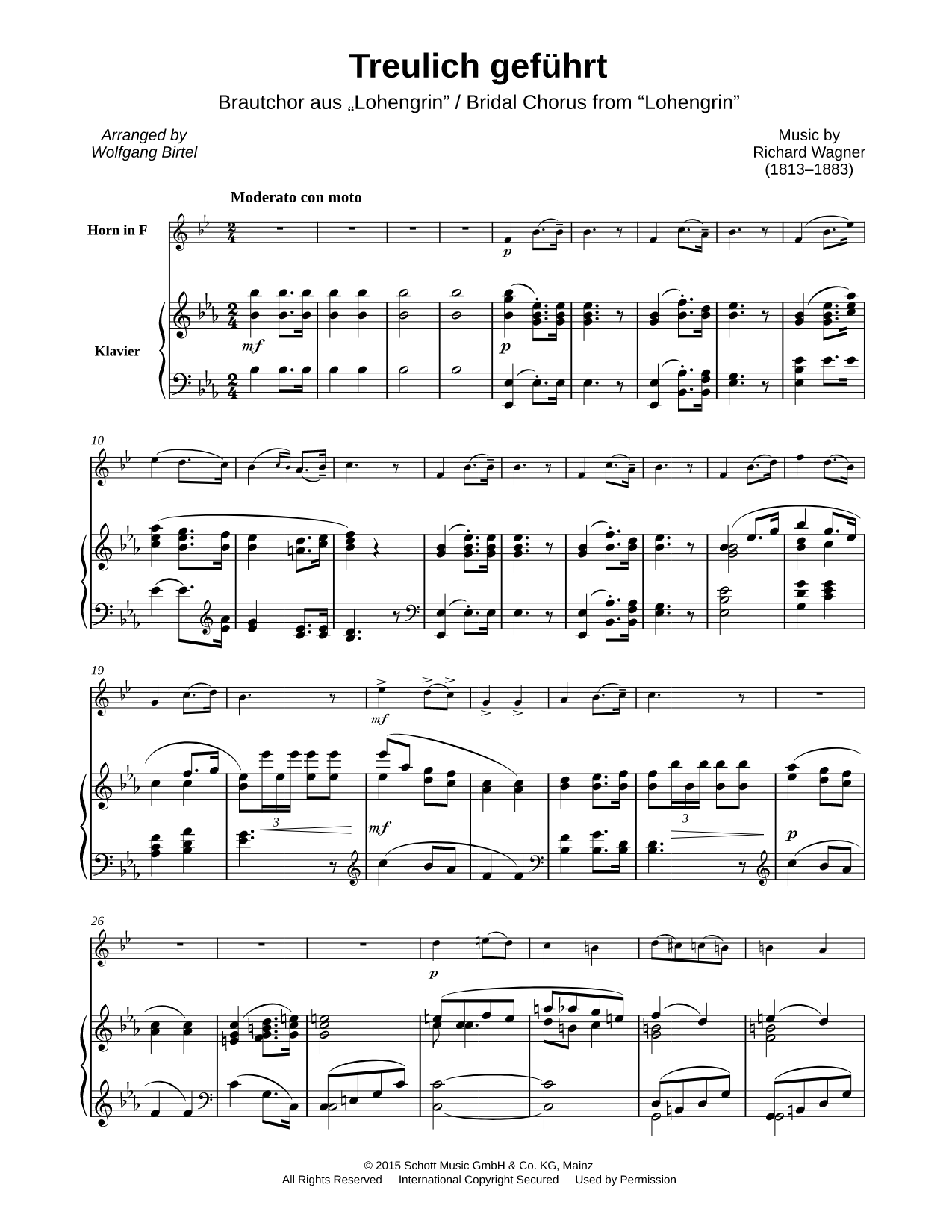 Bridal Chorus from Lohengrin - French Horn & Piano