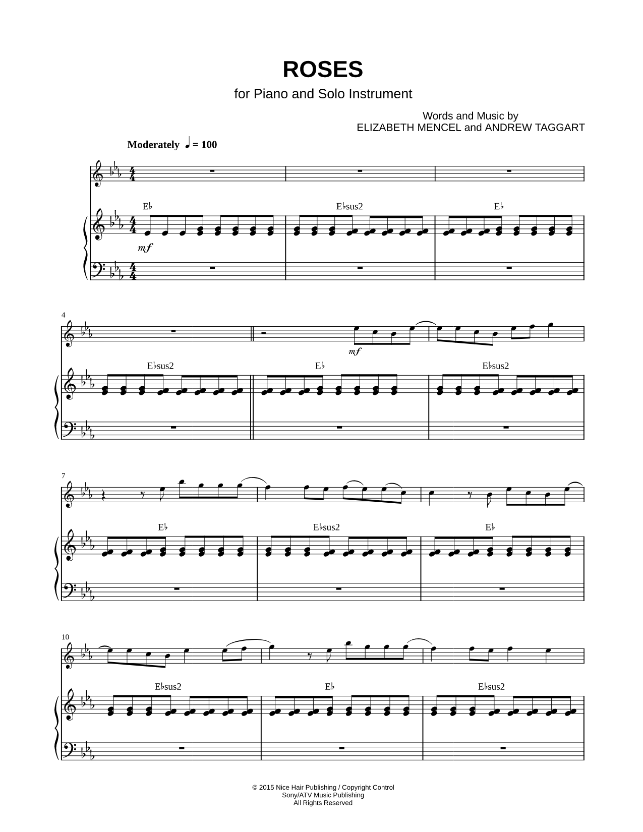 Roses - Piano Accompaniment