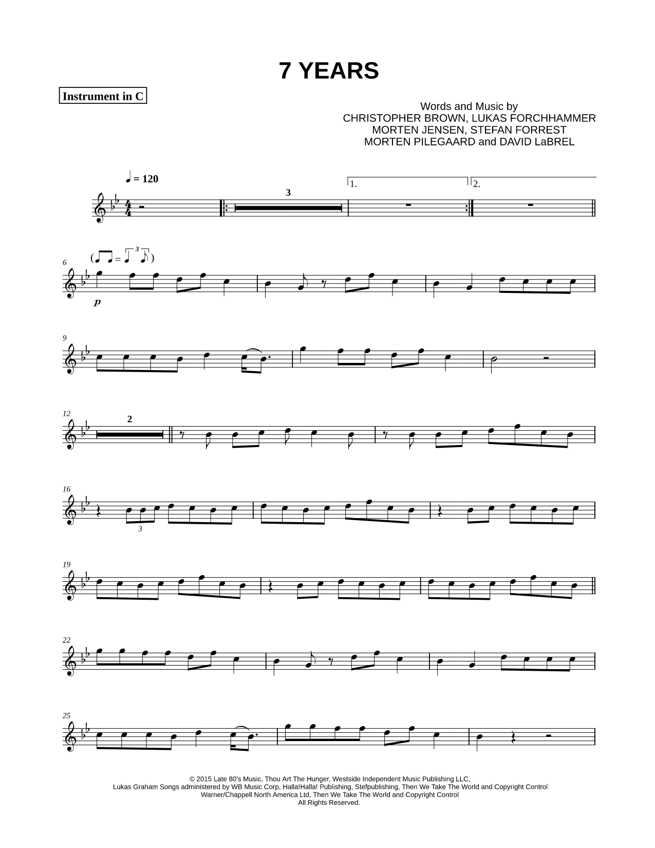 7 Years - C Instrument
