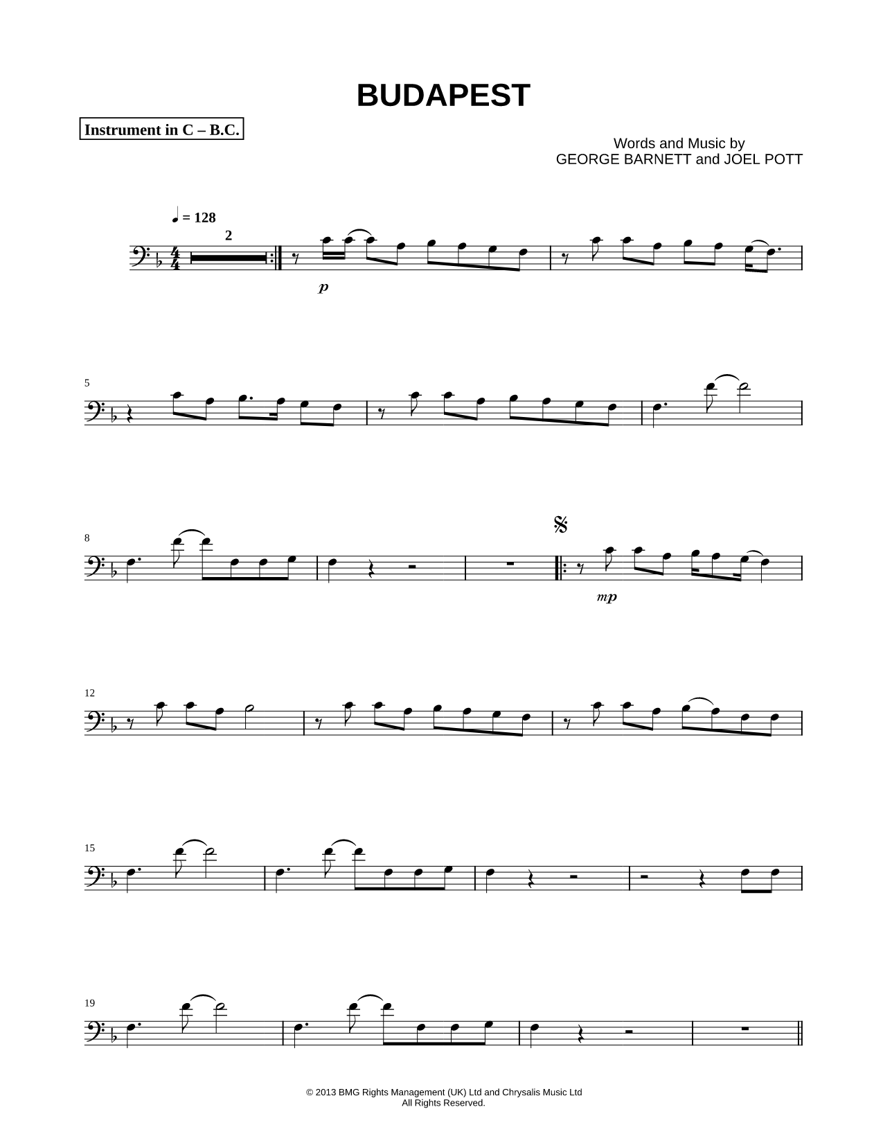Budapest - Bass Clef Instrument