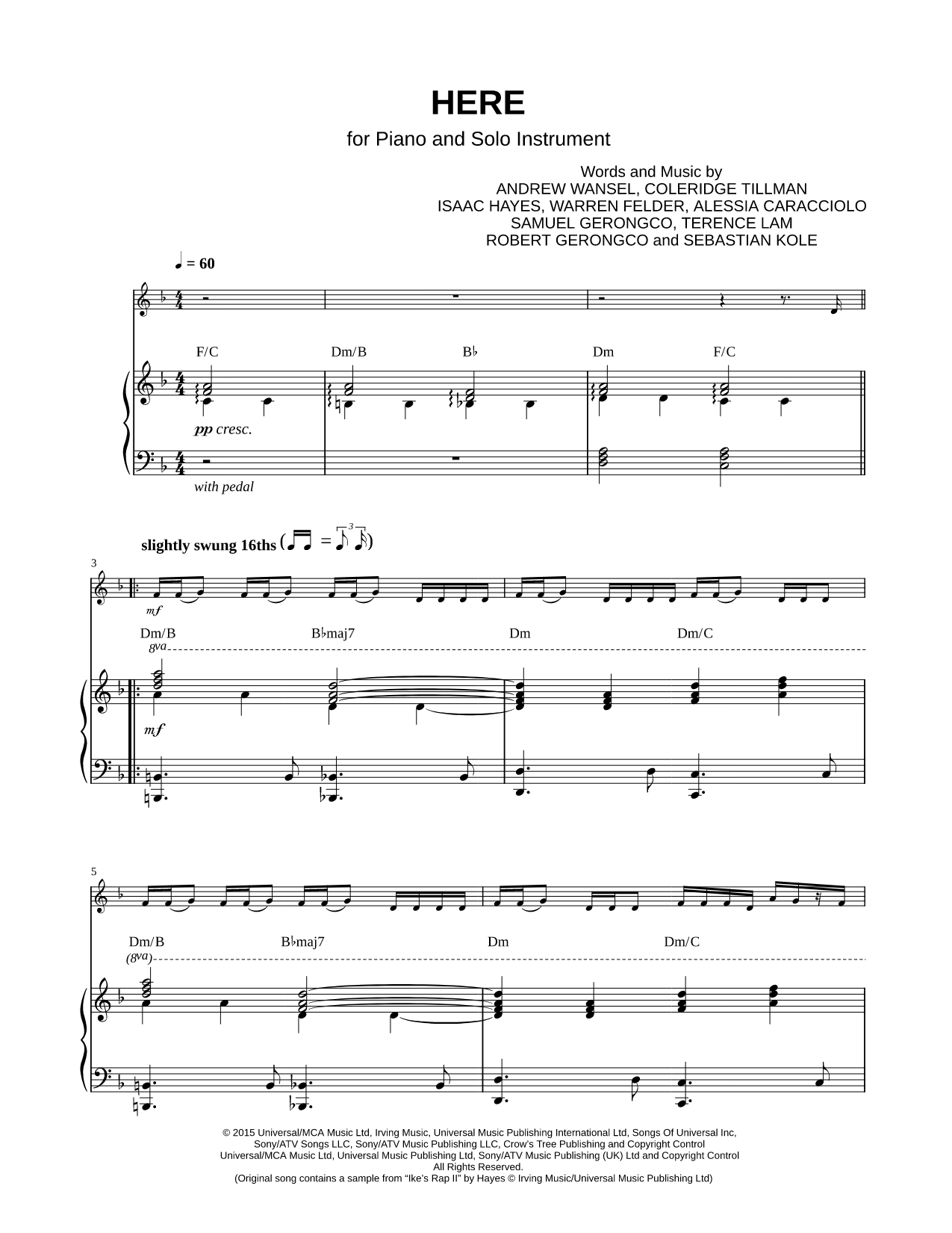 Here - Piano Accompaniment