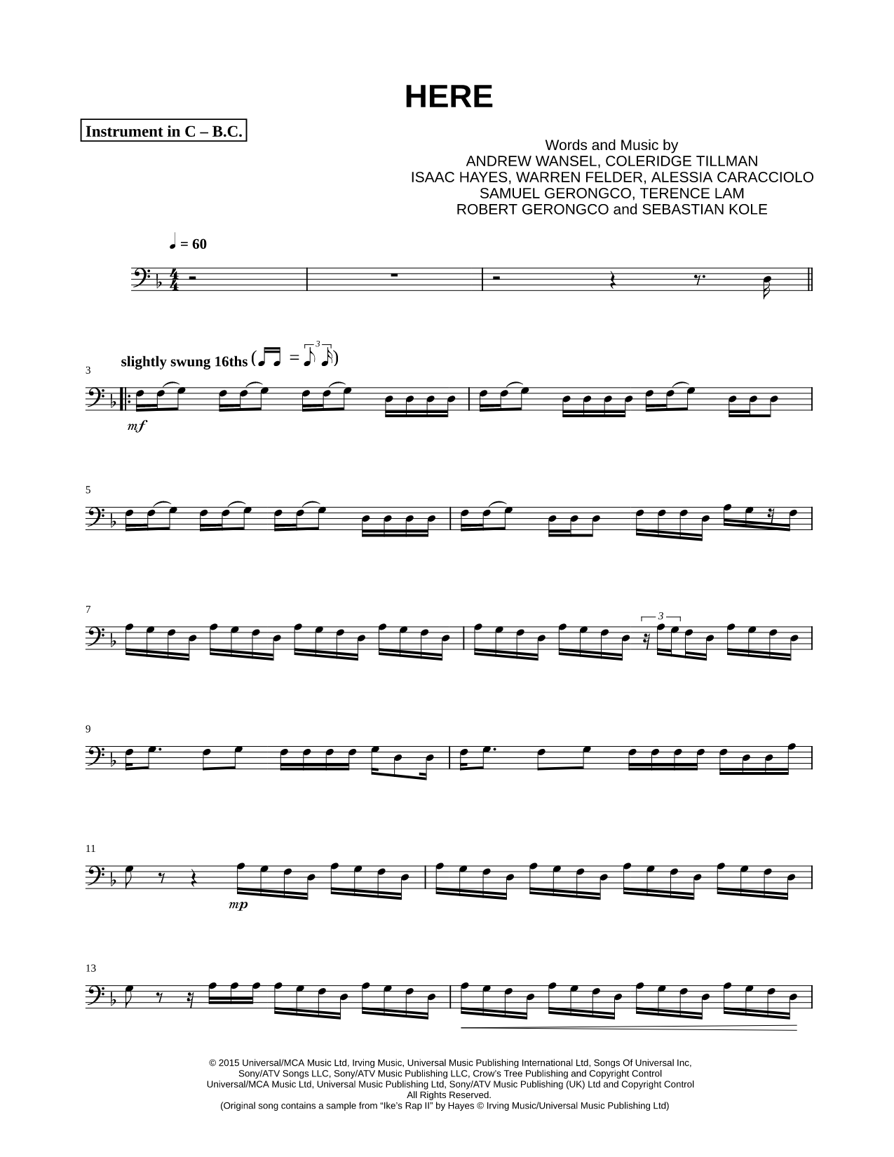 Here - Bass Clef Instrument