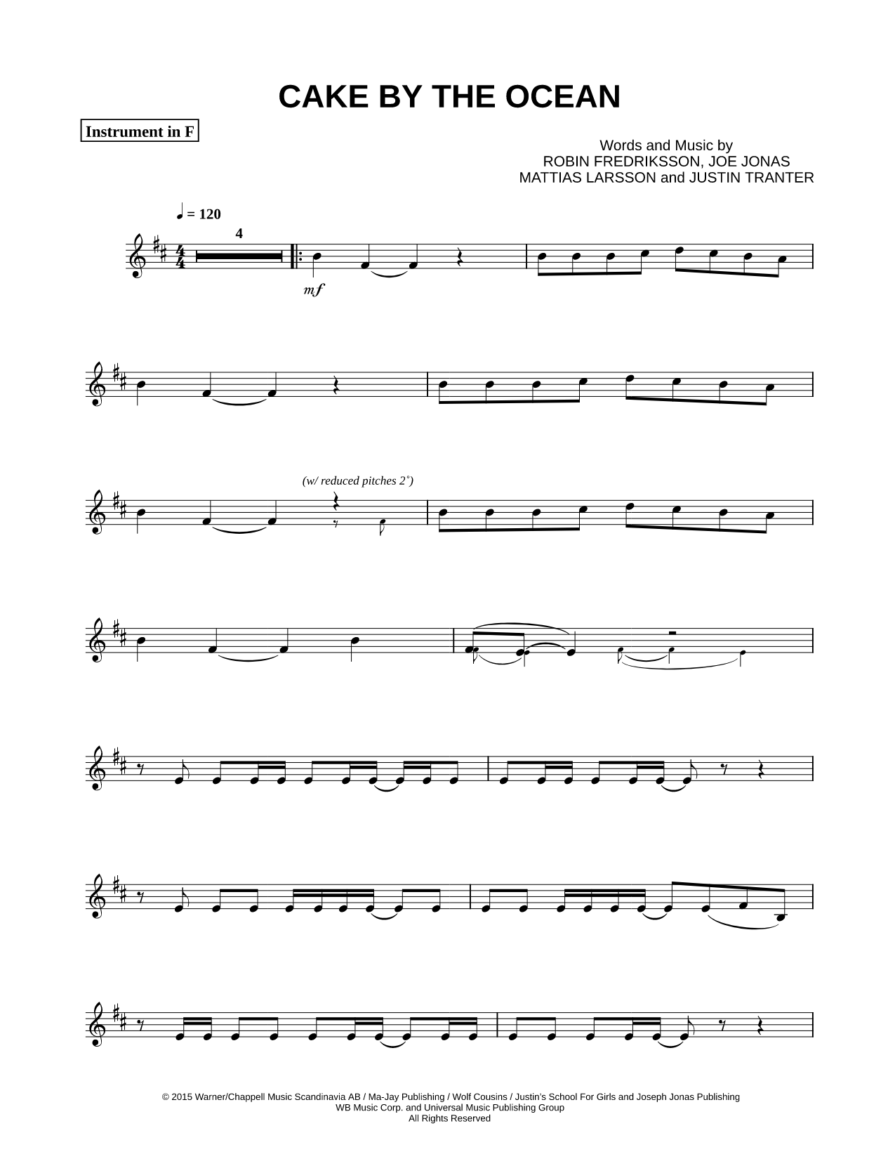 Cake by the Ocean - F Instrument