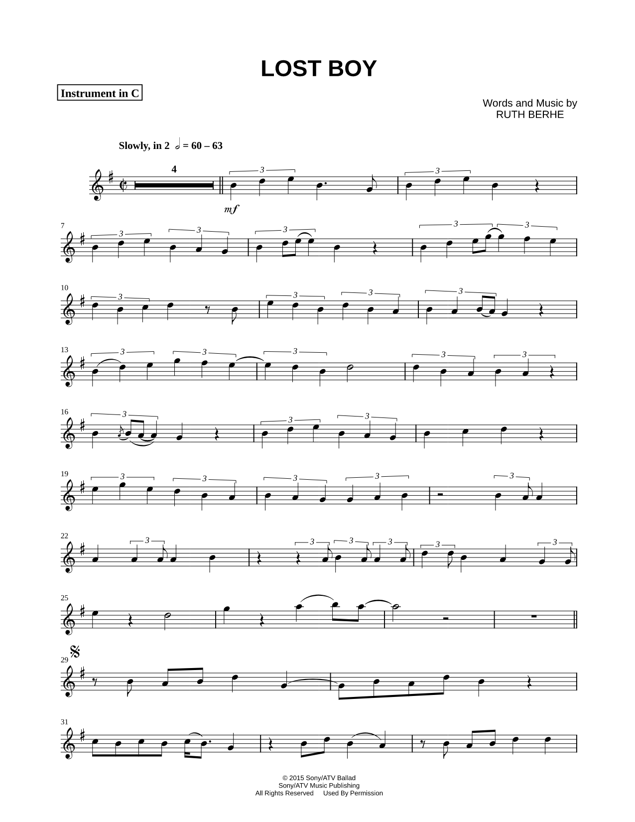 Lost Boy - C Instrument
