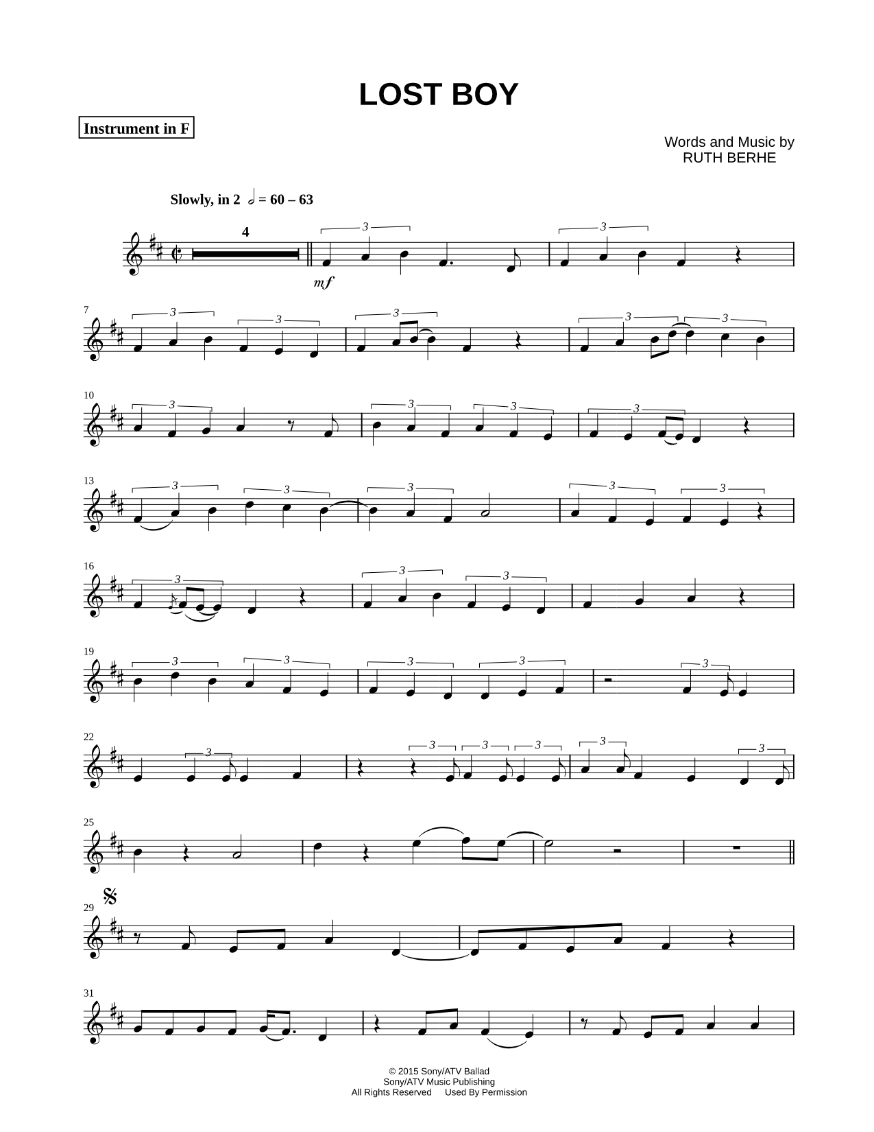 Lost Boy - F Instrument