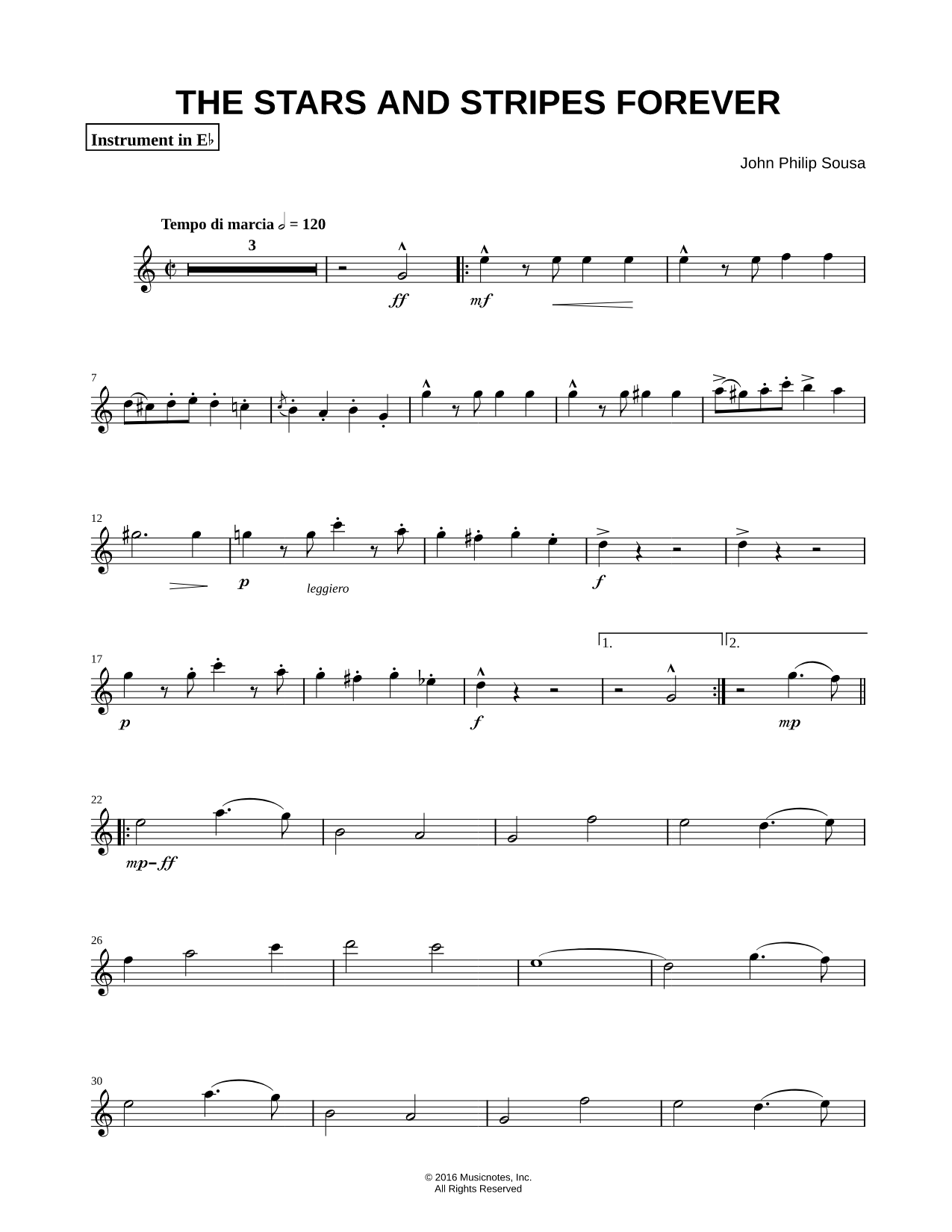 The Stars and Stripes Forever [Complete] - Eb Instrument