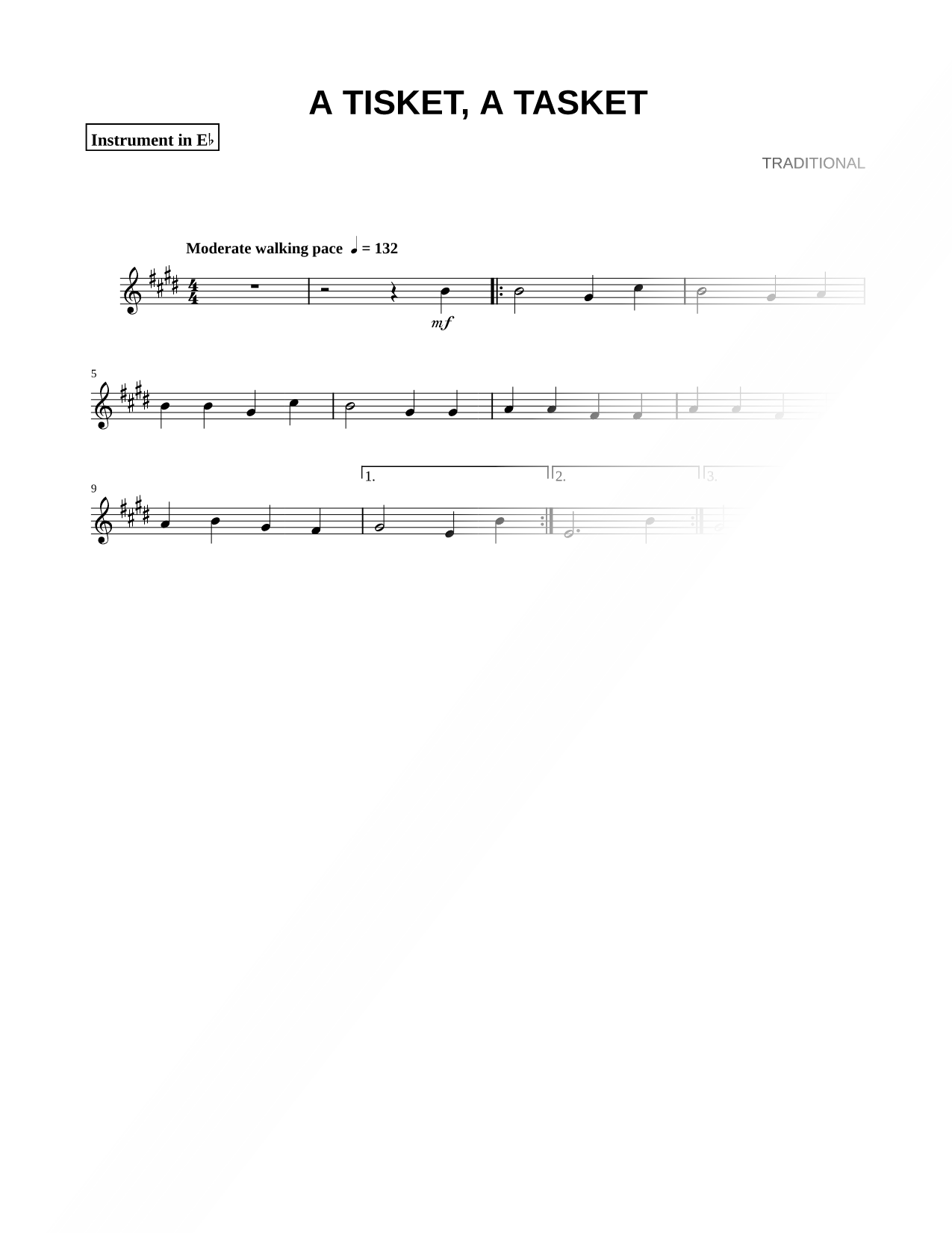 A Tisket, a Tasket - Eb Instrument
