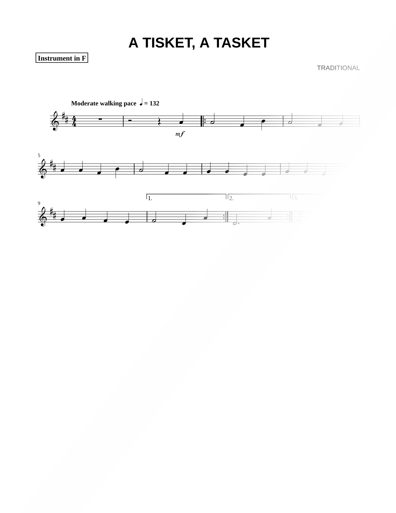 A Tisket, a Tasket - F Instrument